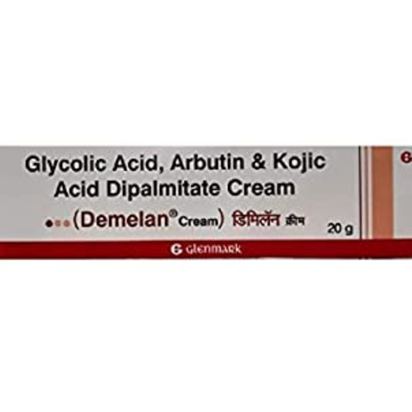 Glenmark 1 Demelan Cream Glycolic Acid Arbutin, Kojic Acid -Hyper Pigmentation 20g 