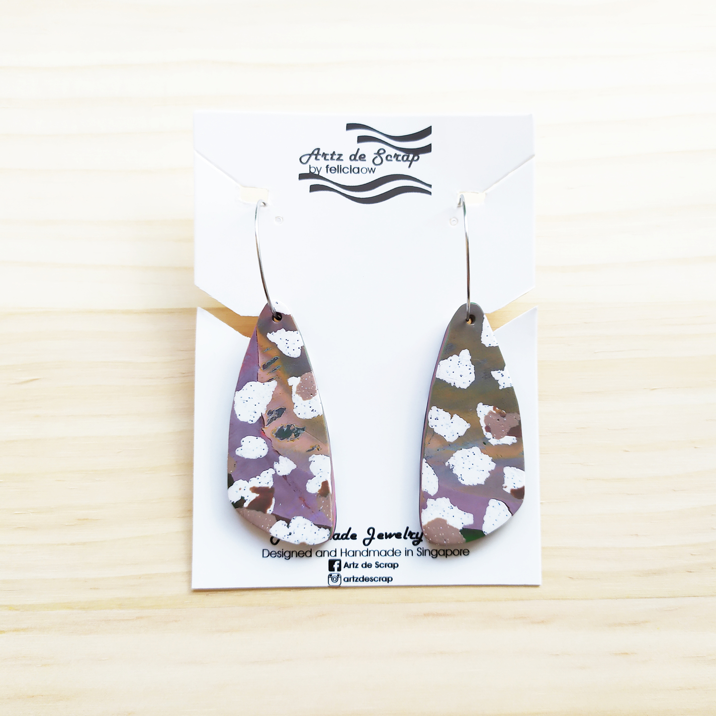 Terrazzo and Marble - Double-Sided Terrazzo Hoop Earrings L - 1