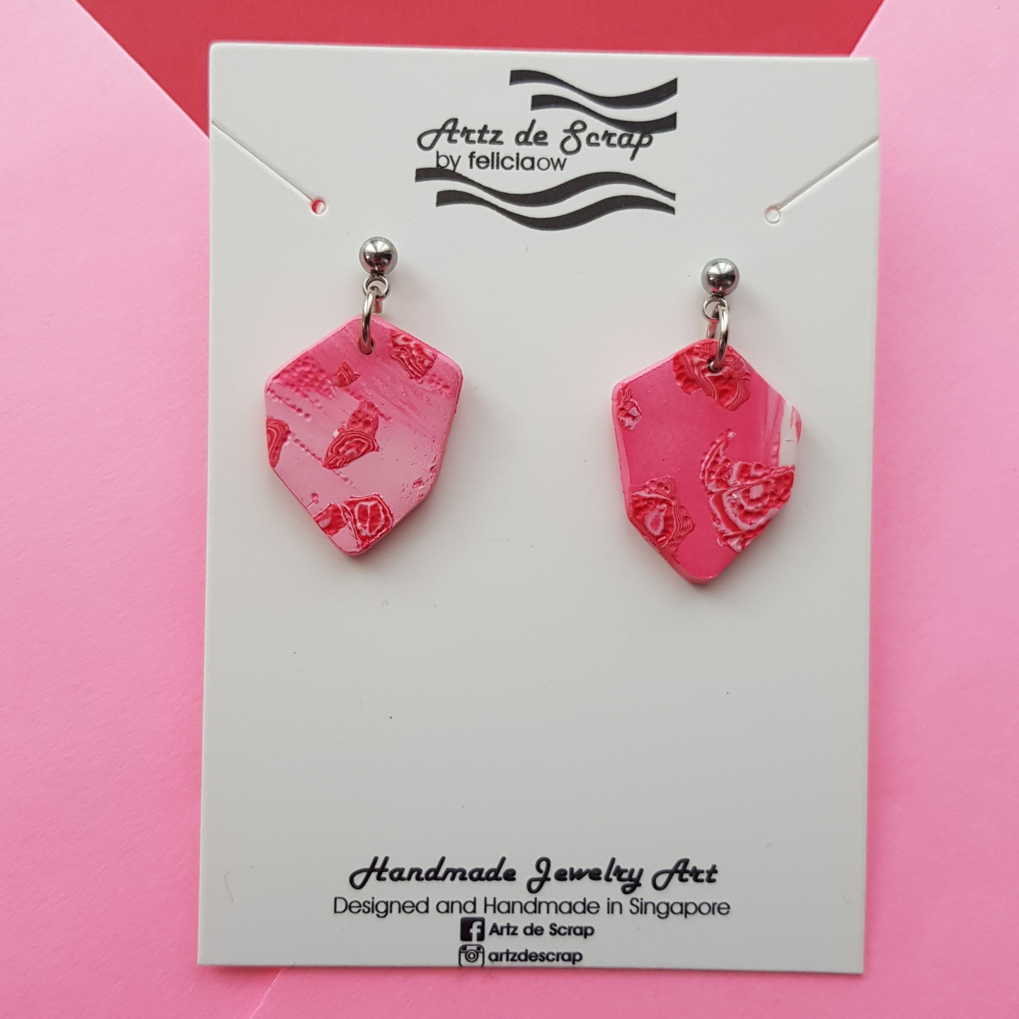 Rosy Pink - Gem Earrings - 3