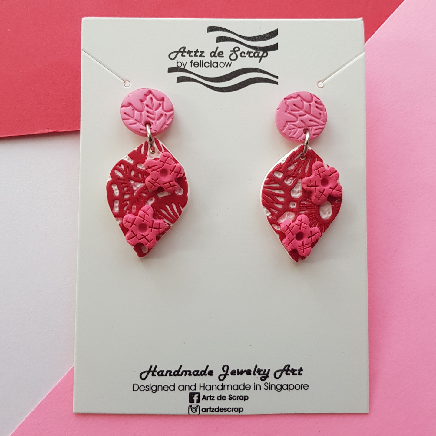 Oriental Paper Art - Leaf Earrings