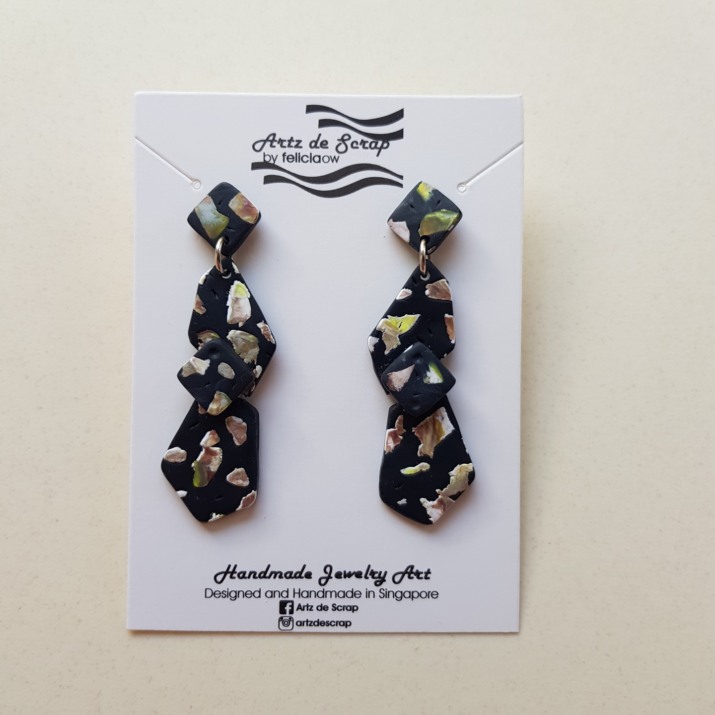 Camouflage - Terrazo Gem Earrings - 1