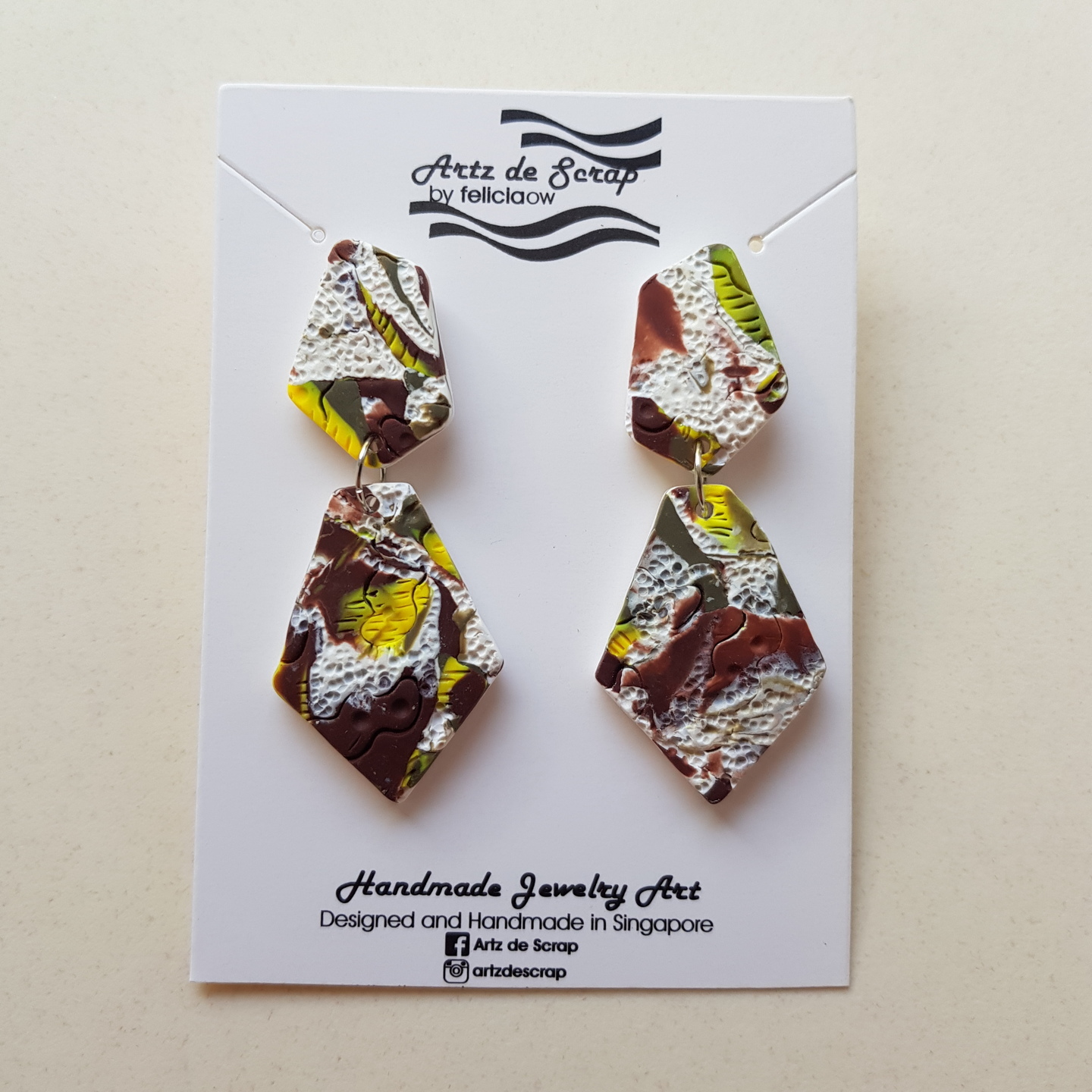 Camouflage - Gem Geometric Earrings - 1