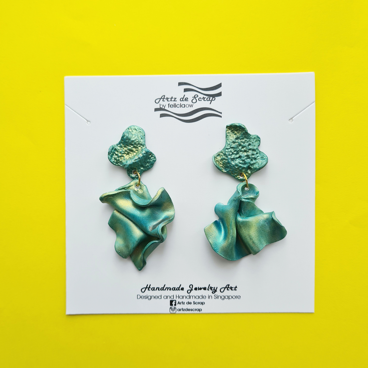 Abstract Drapes - Green Drape Dangles