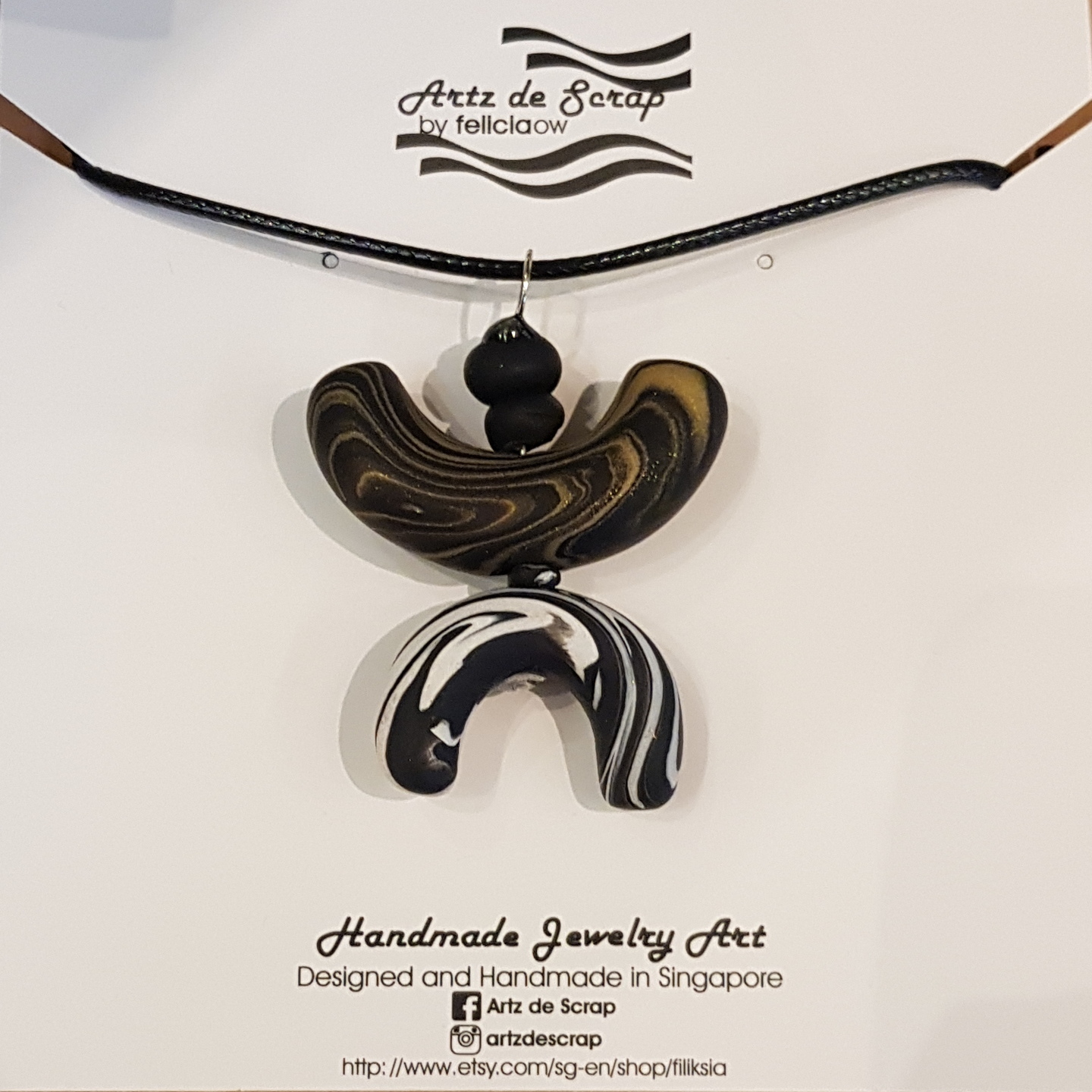 Black and Gold - Arches Necklace