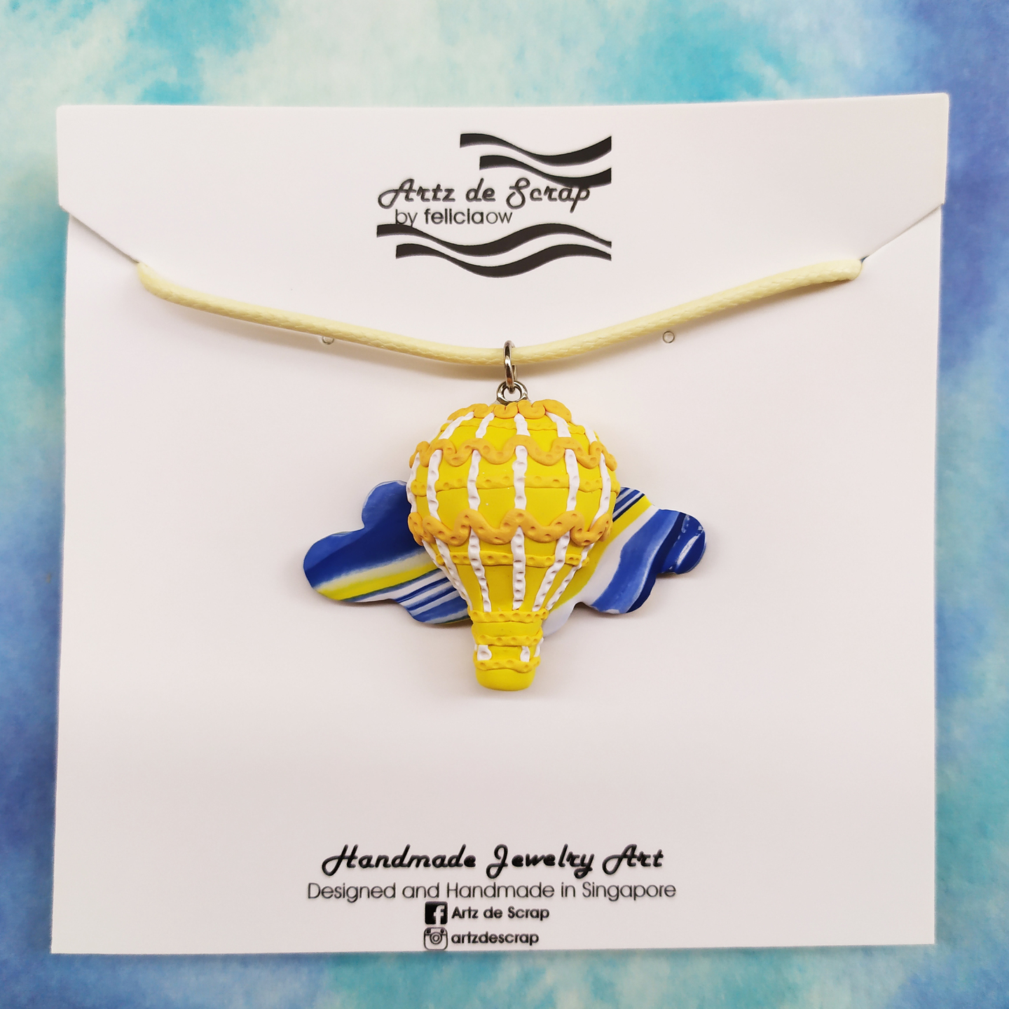 Adventure In The Clouds - Hot Air Balloon Necklace Yellow