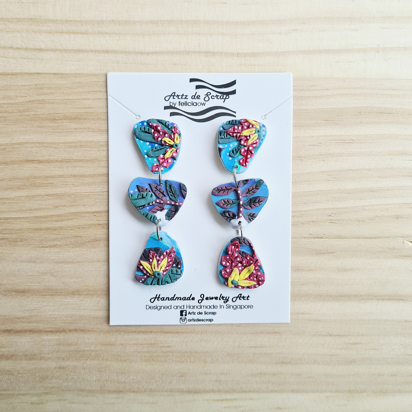 Tropical Leaves - Pebbles Dangle Earrings - 5