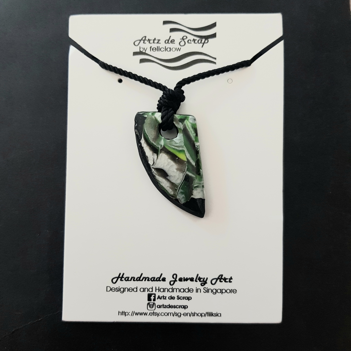 Milky Jade - Curve Shard Necklace