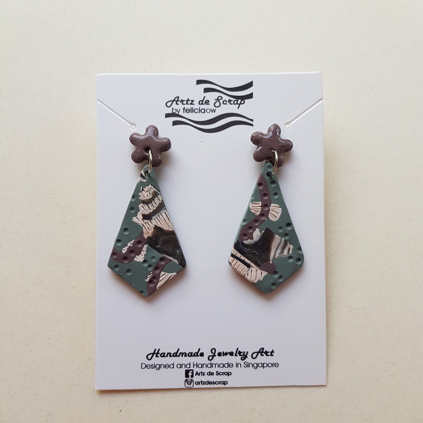 Camouflage - Diamond Drop Flower Earrings