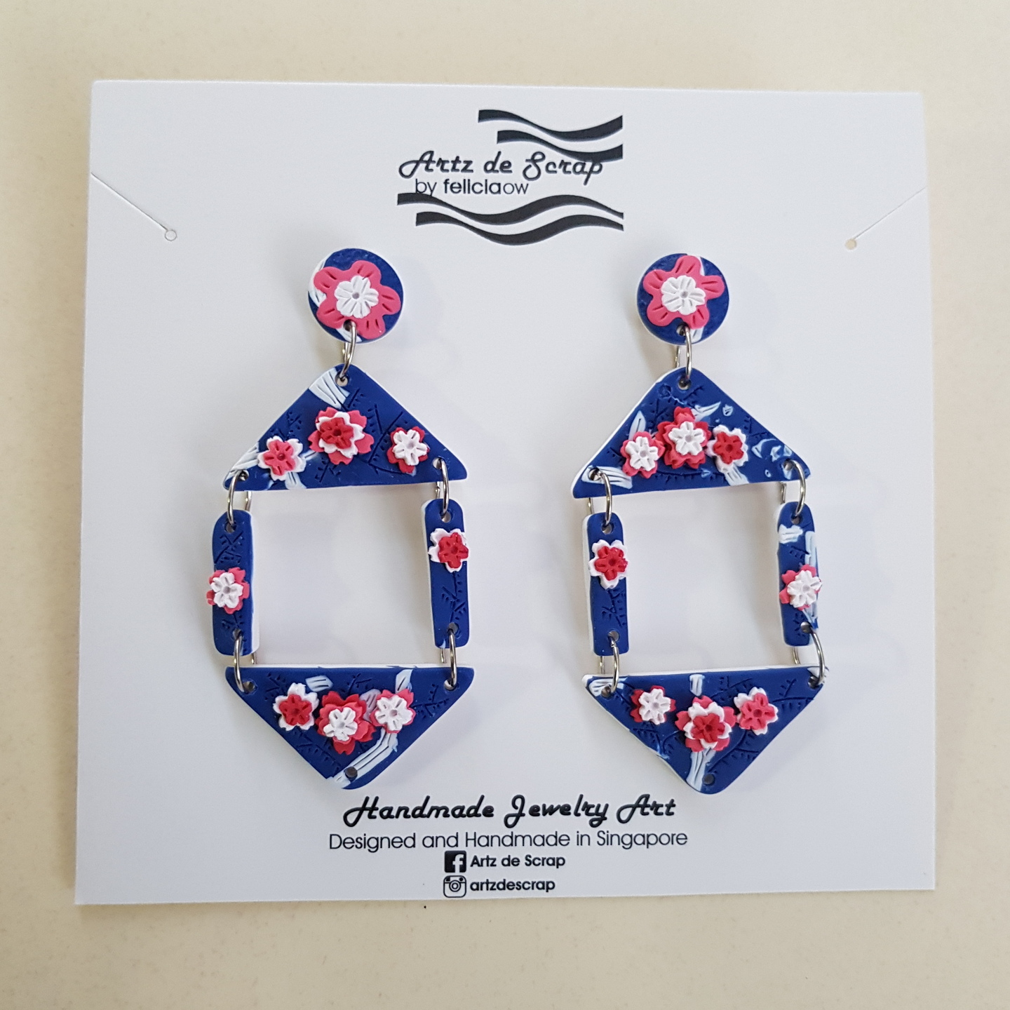 Spring Blossoms - Pink Window Earrings