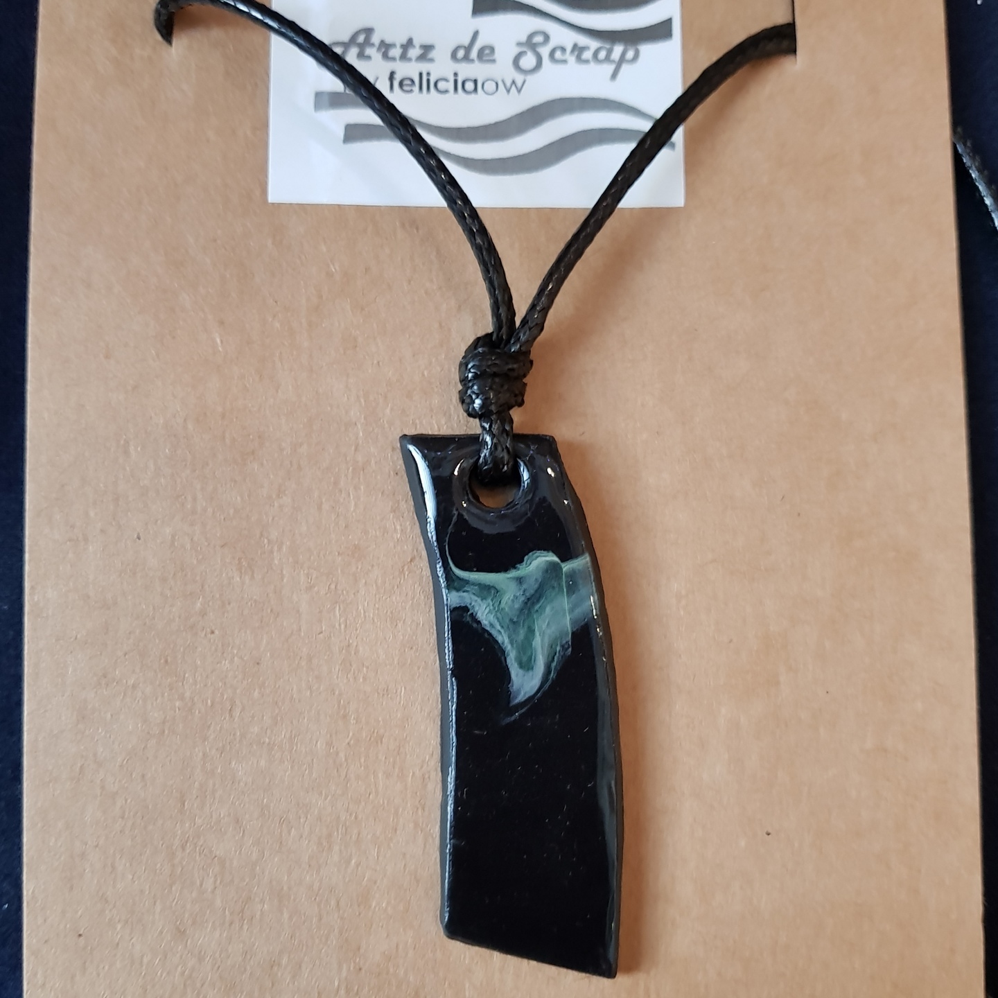 Dark Jade - Long Strip Necklace