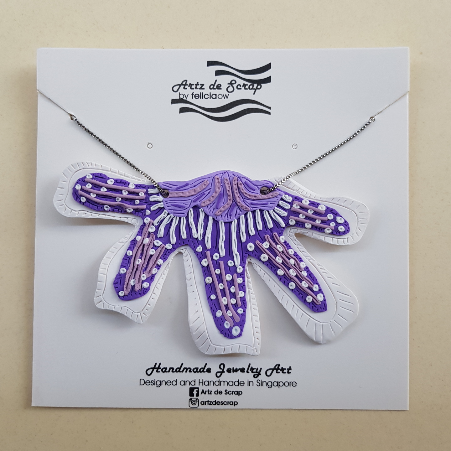 Spring Blossoms - Purple Batik Flower Statement Necklace