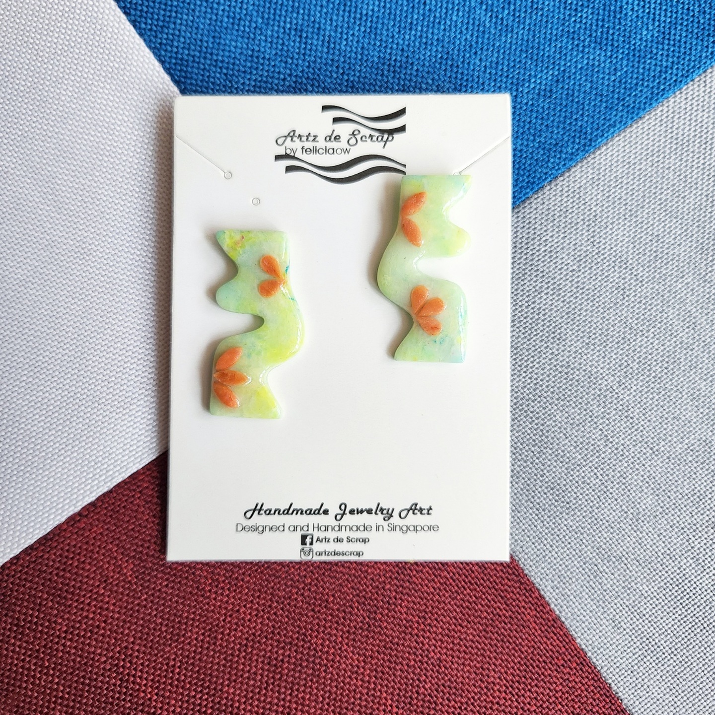Faux Gemstones - Jade Vase Statement Studs Earrings