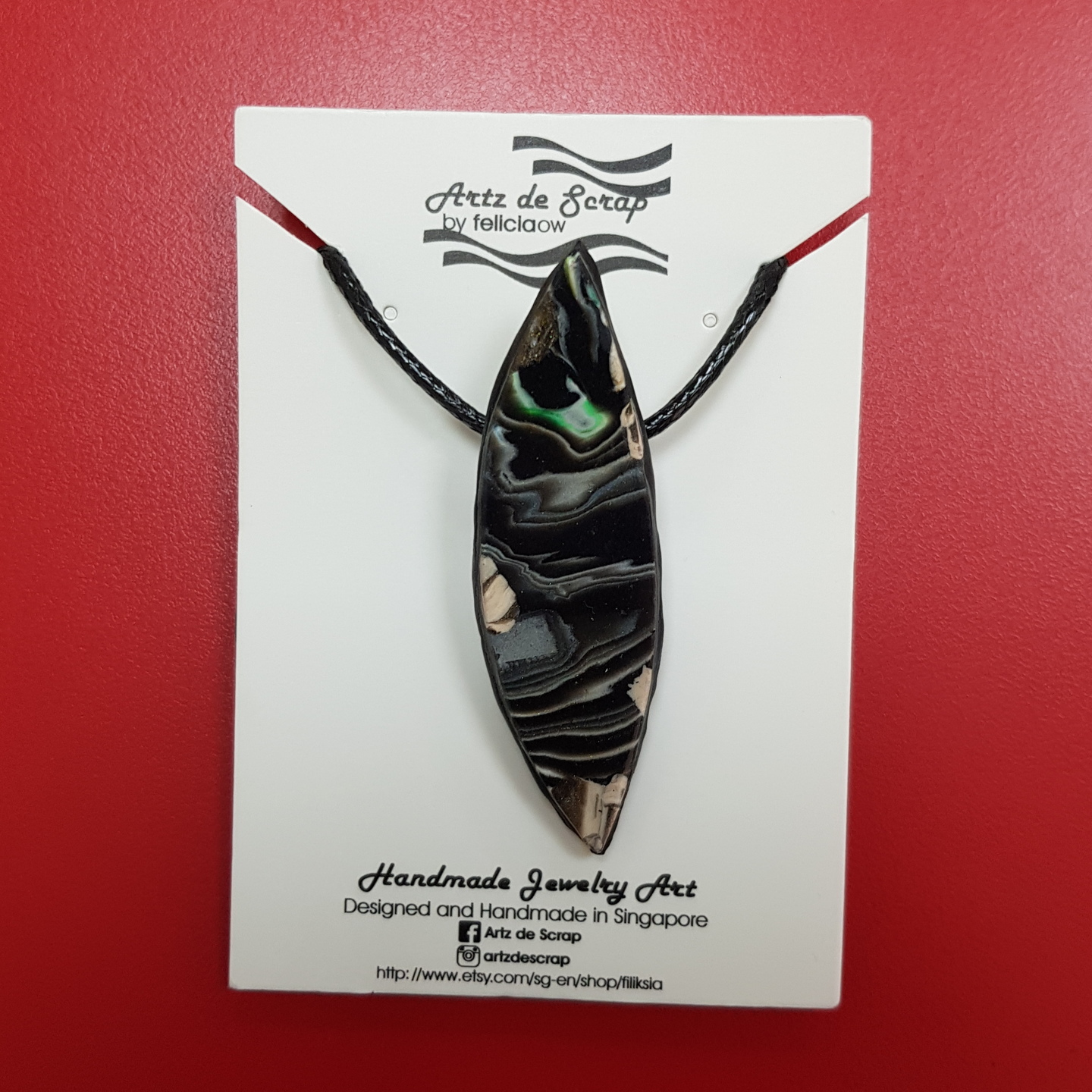 Dark Chocolate Mint - Leaf Necklace