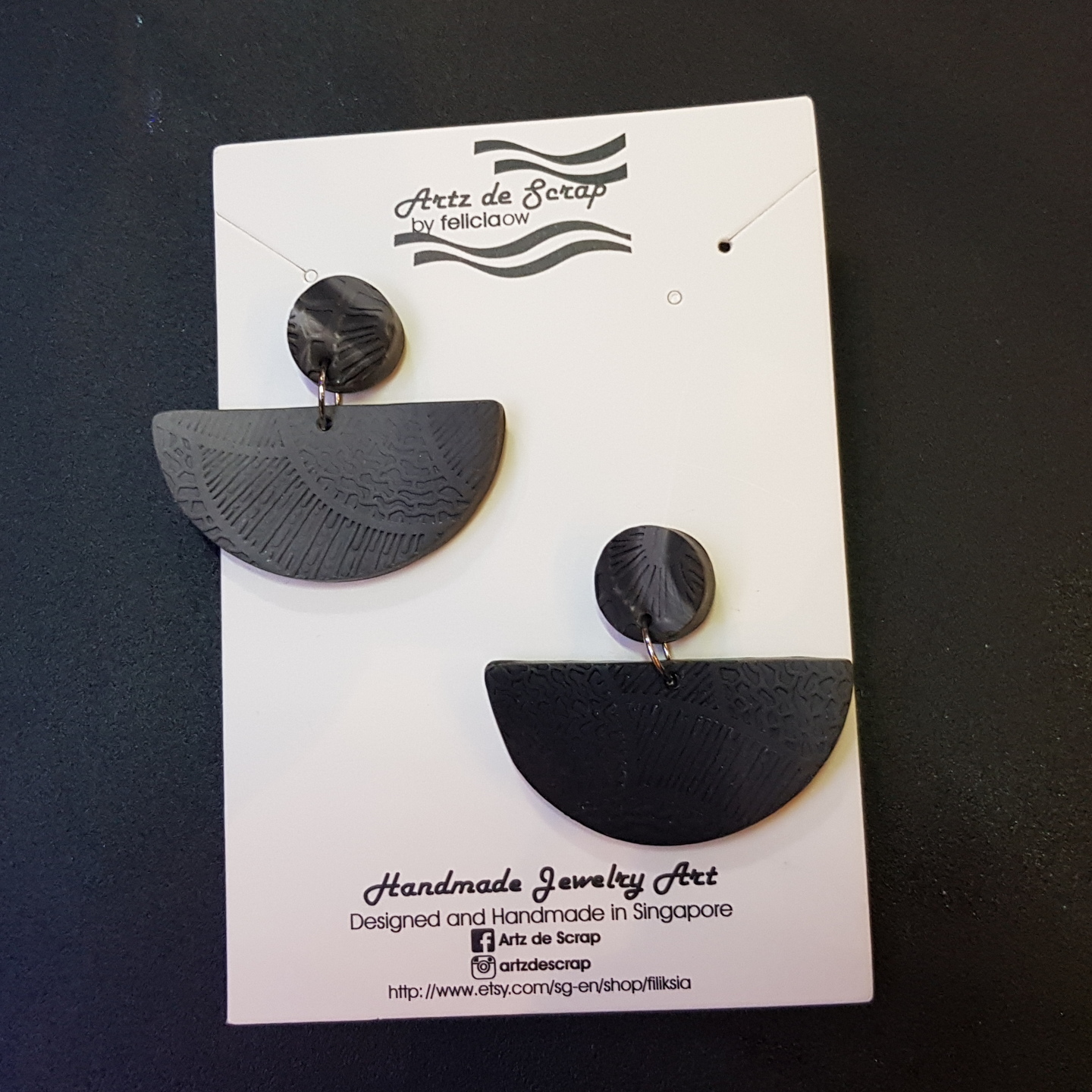 Etched Impressions - Half Round Earrings