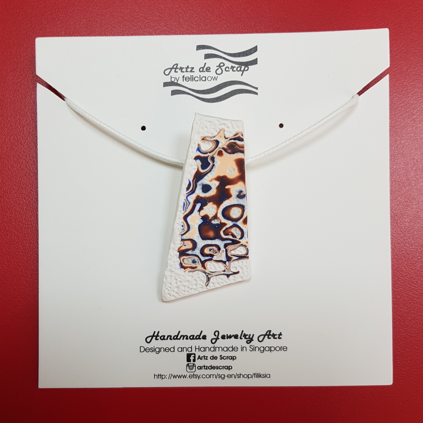 Honeycomb White - Trapezium Necklace