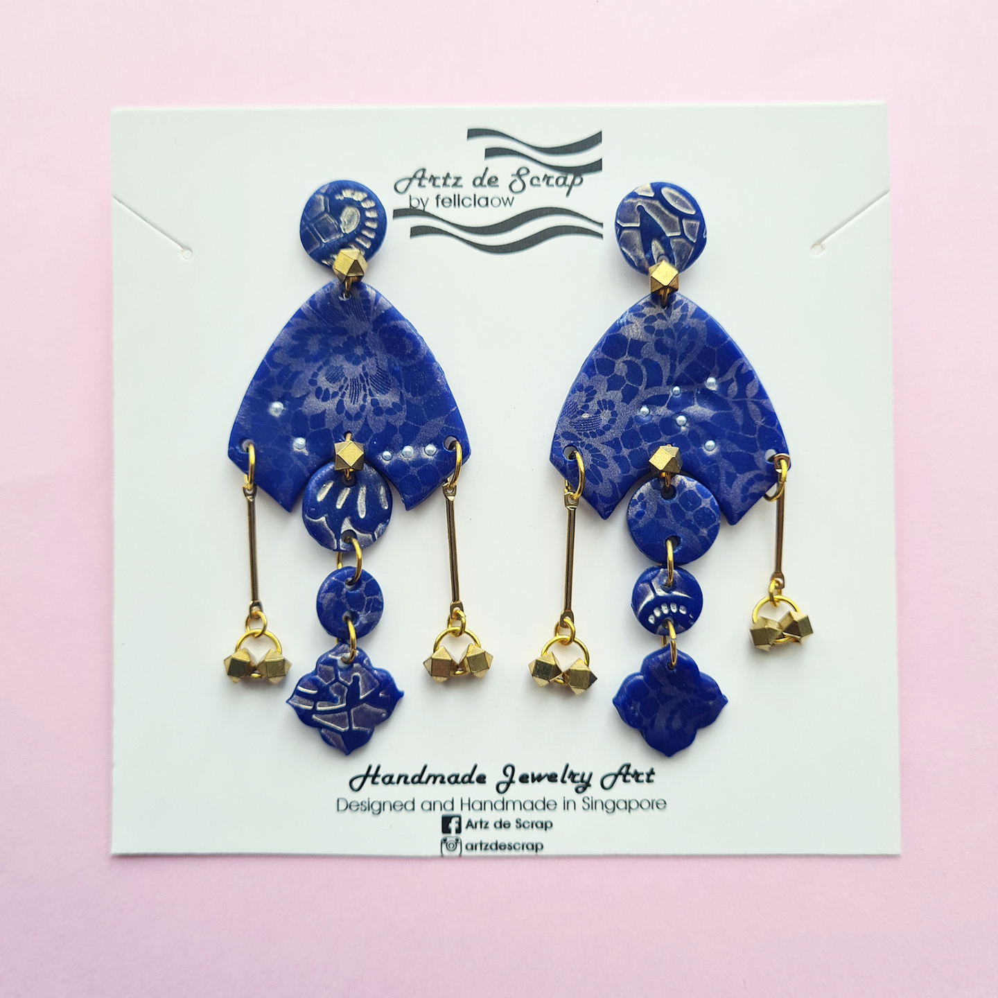 Silkscreen - Lace Arch Dangle Earrings