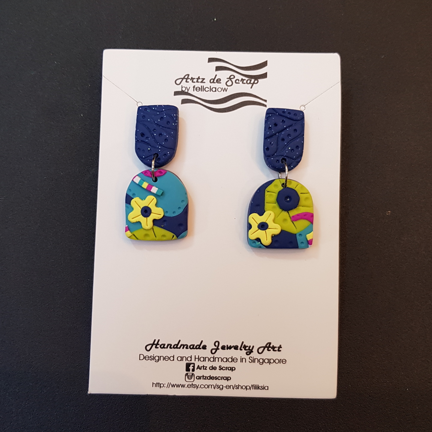 Cool Summer - Long Arch Drop Earrings