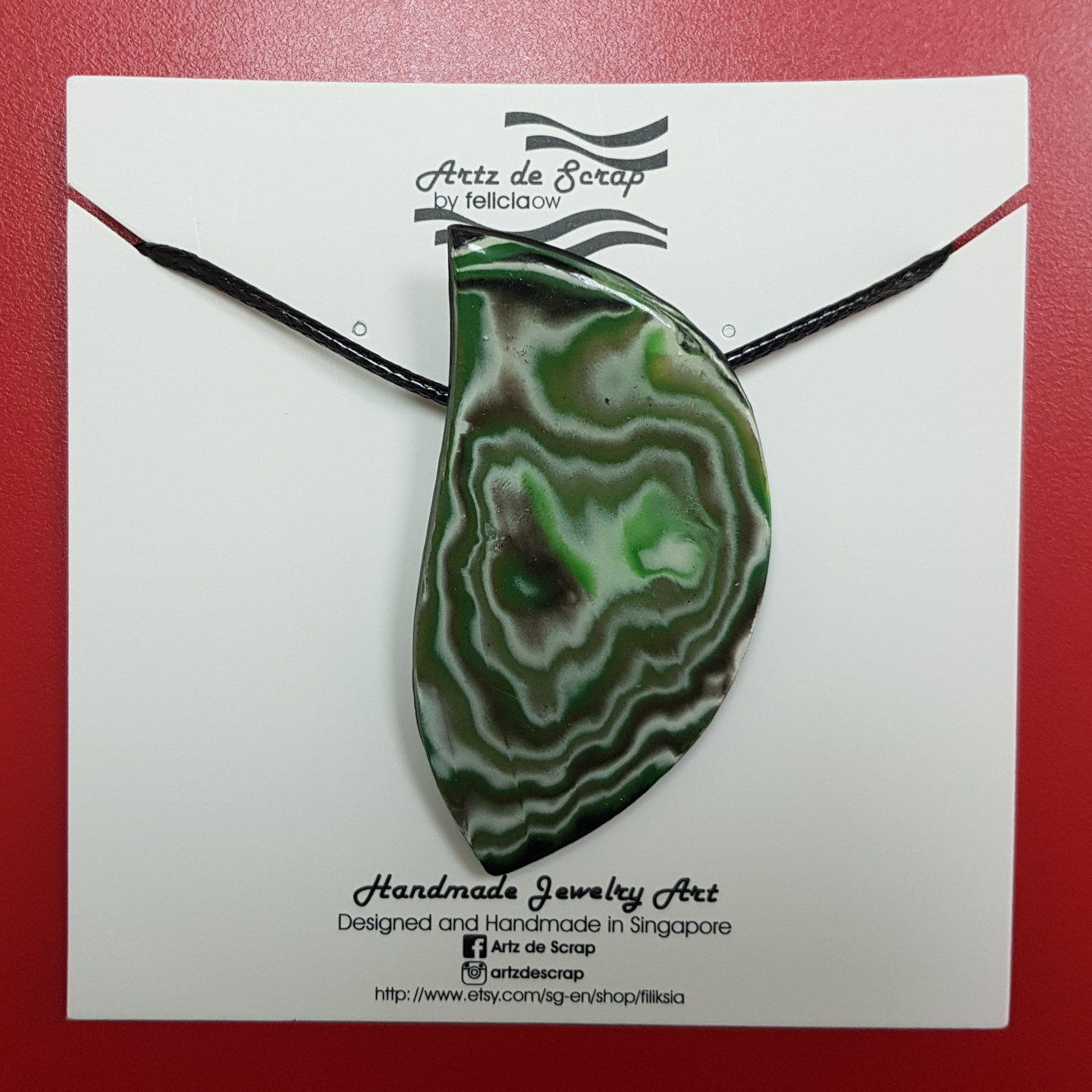 Milky Jade - Droplet Necklace