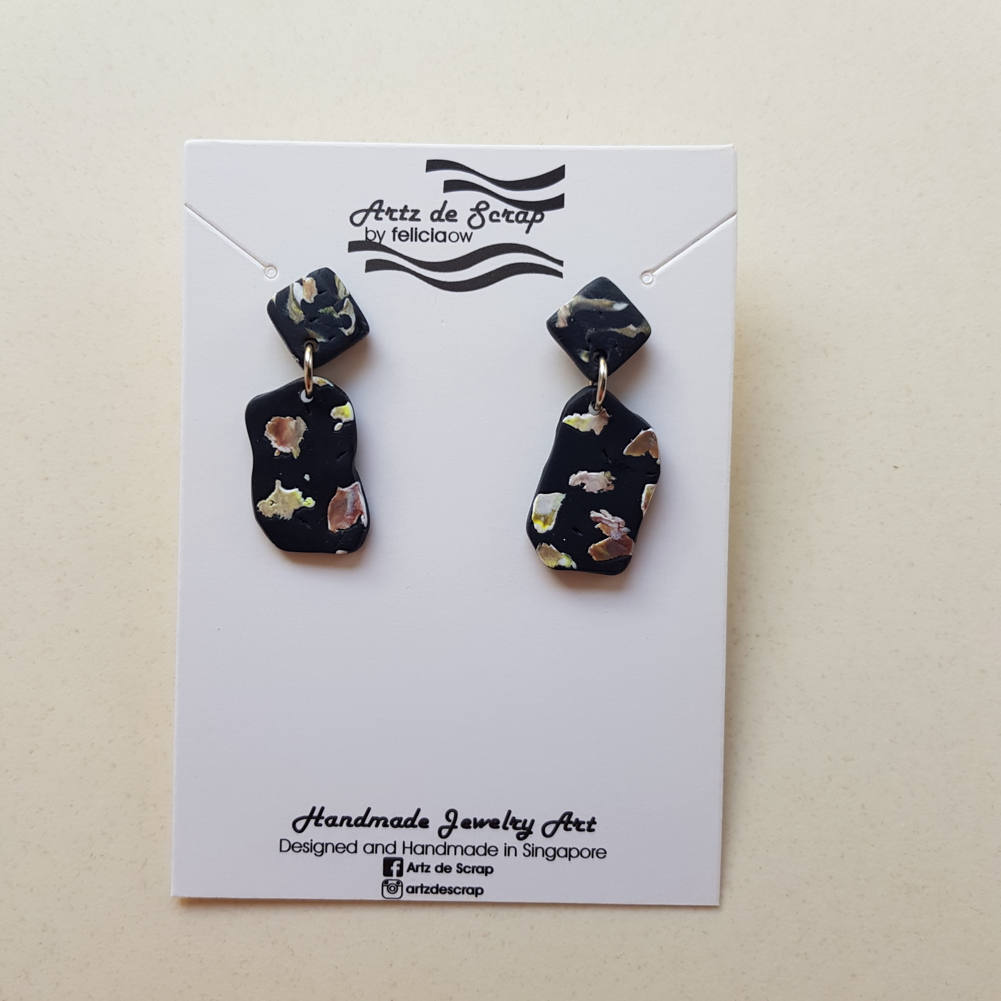 Camouflage - Terrazzo Gem Earrings - 2