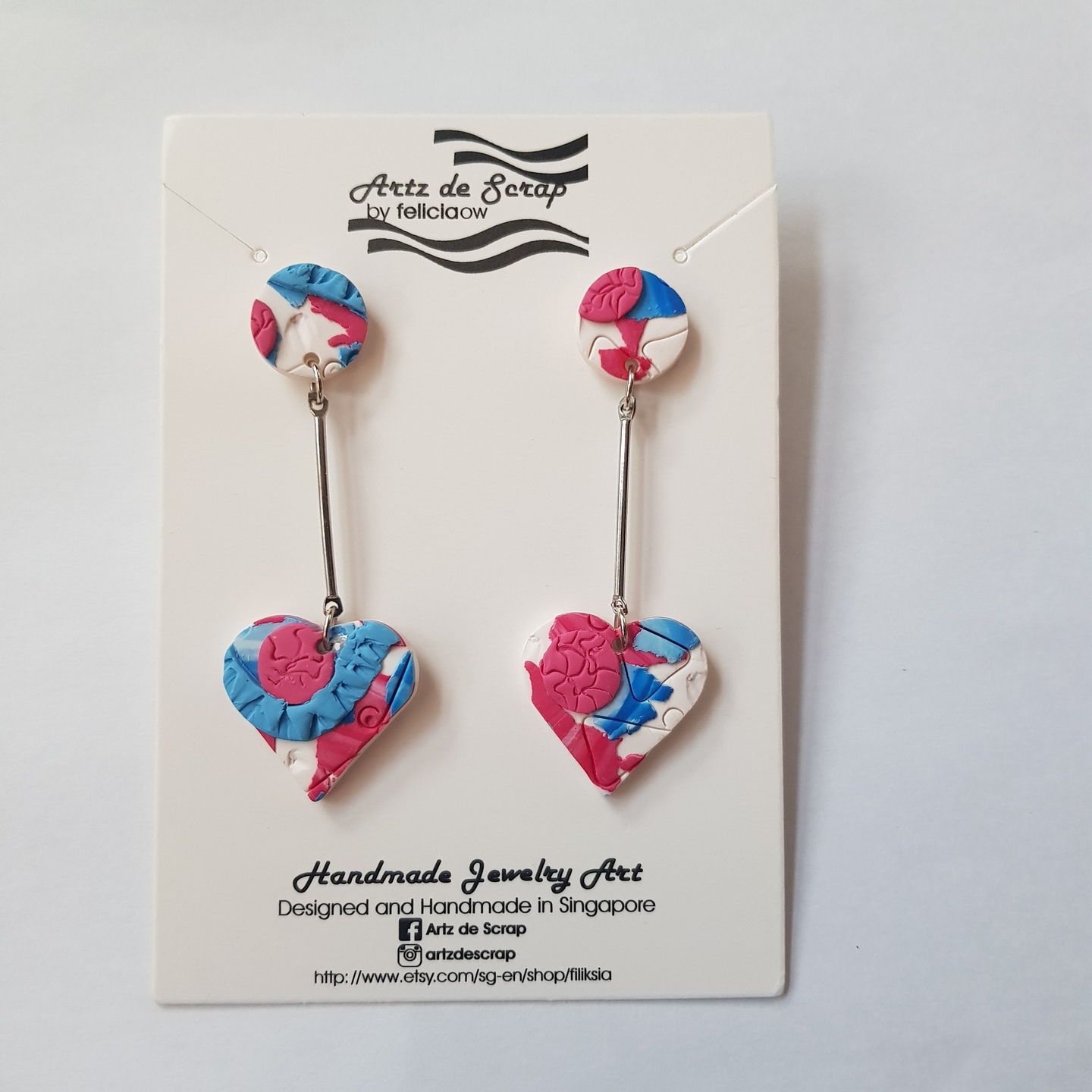 A Piece Of My Heart - Round with Heart Dangle Earrings