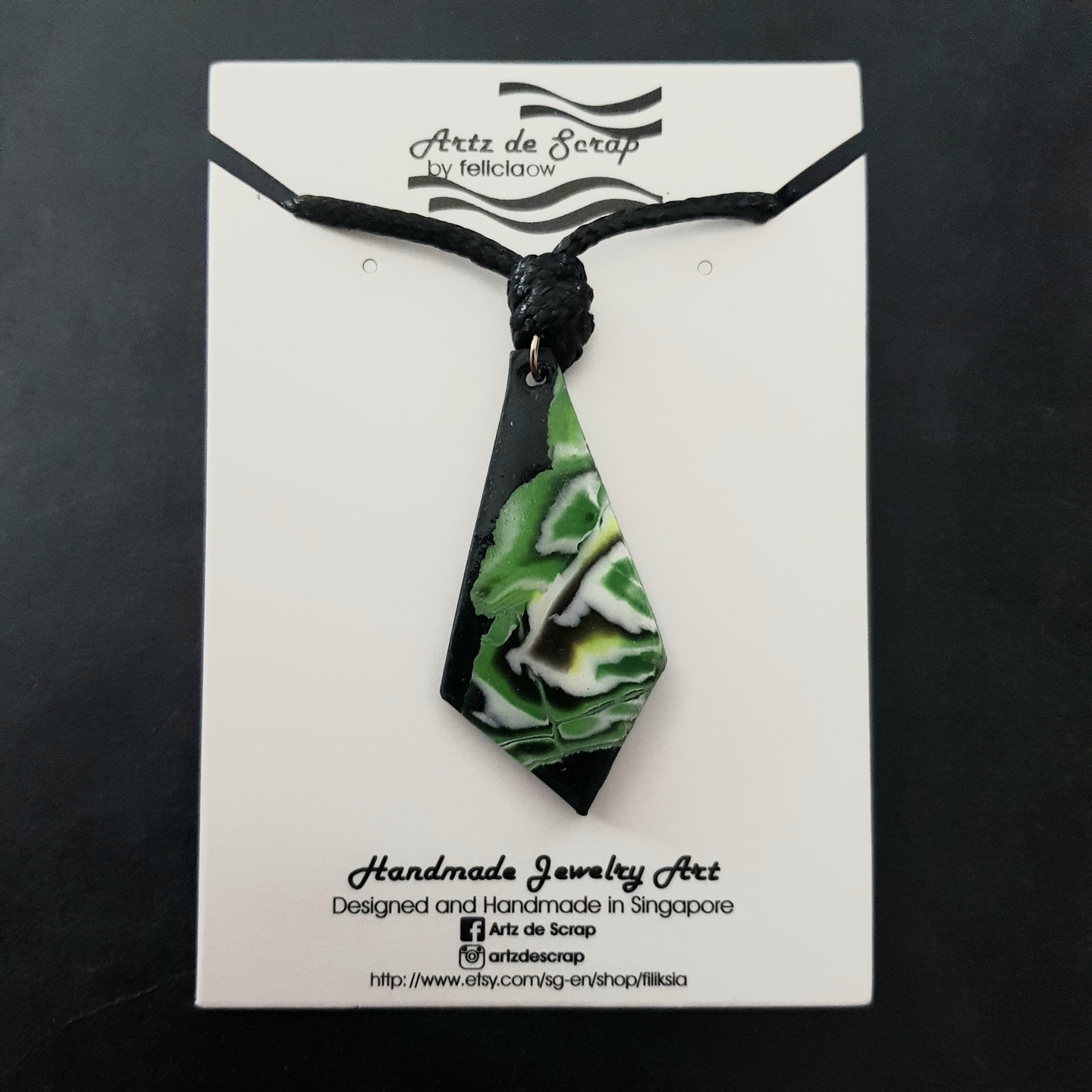 Milky Jade - Diamond Drop Necklace