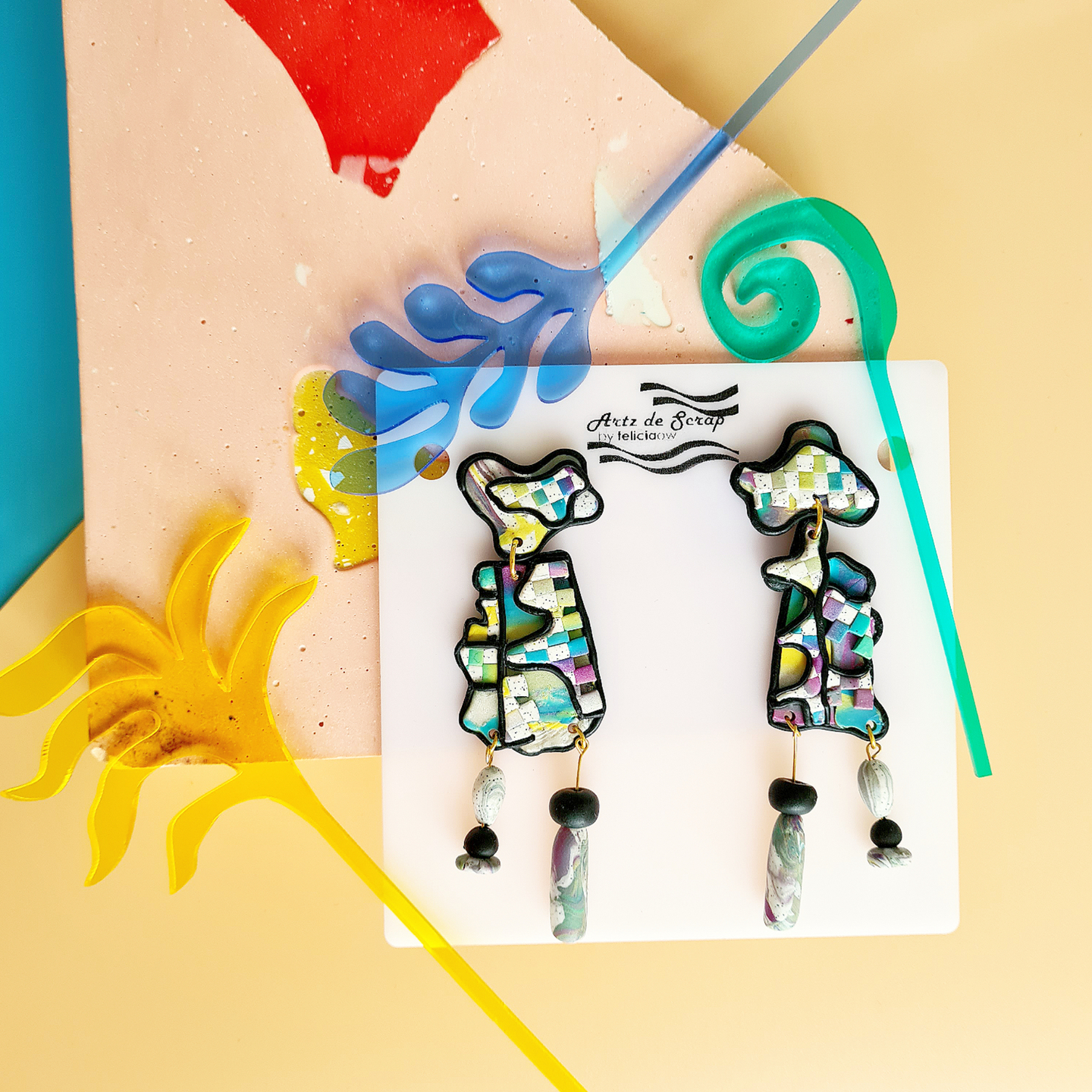 Mushrooms - Whimsical Organic Dangle Earrings
