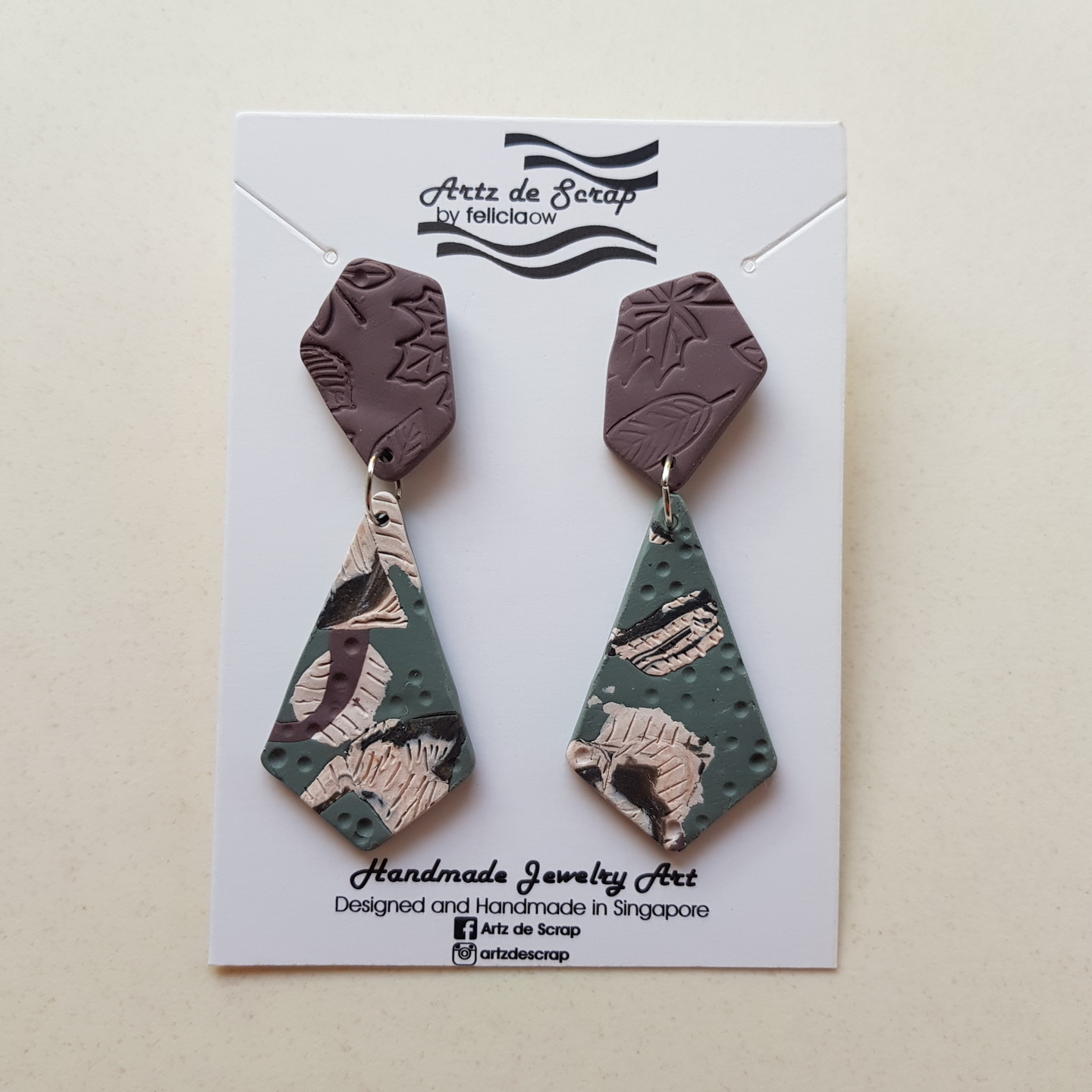 Camouflage - Diamond Drop Gem Earrings