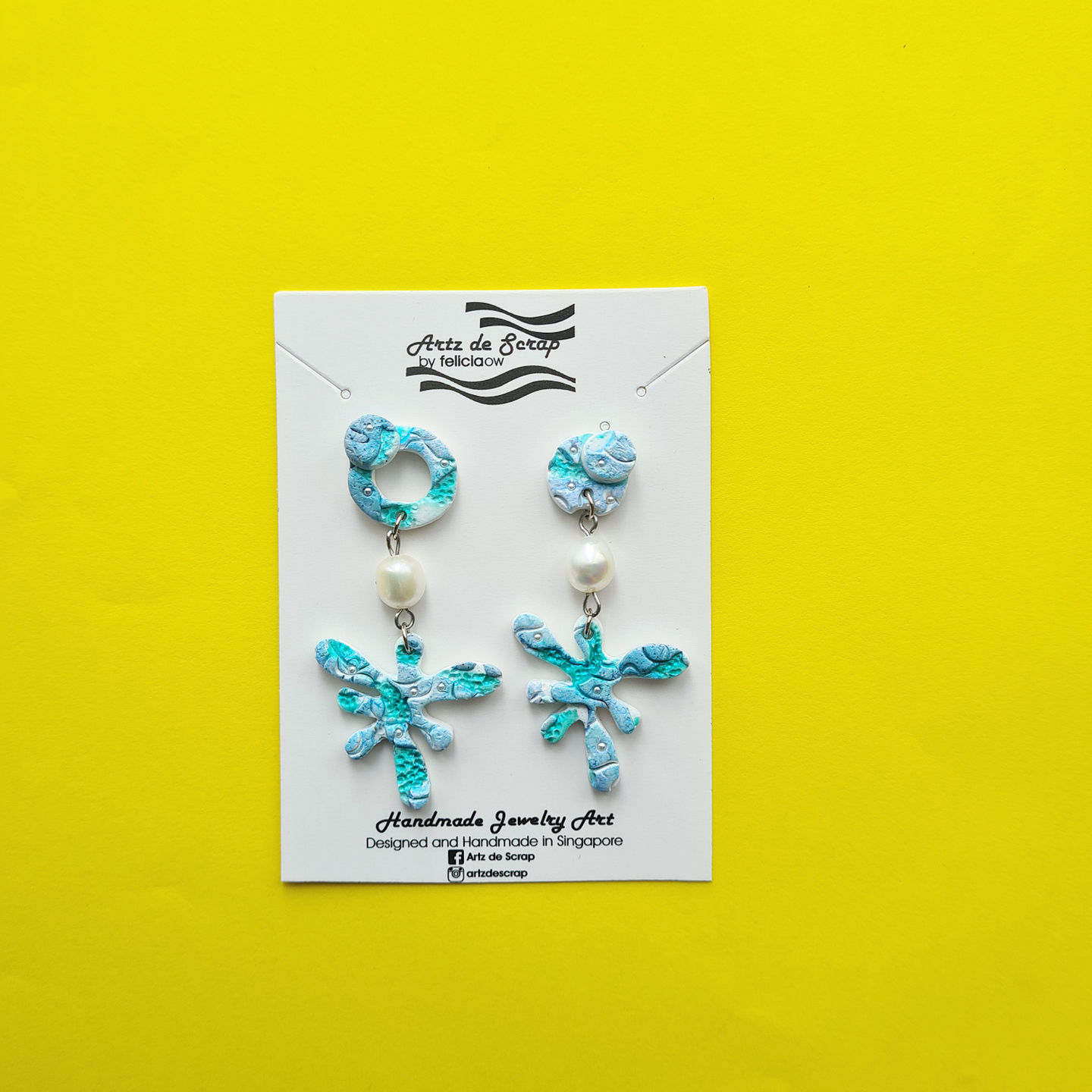 Corals Adventure - Organic Dangles Earrings - 1