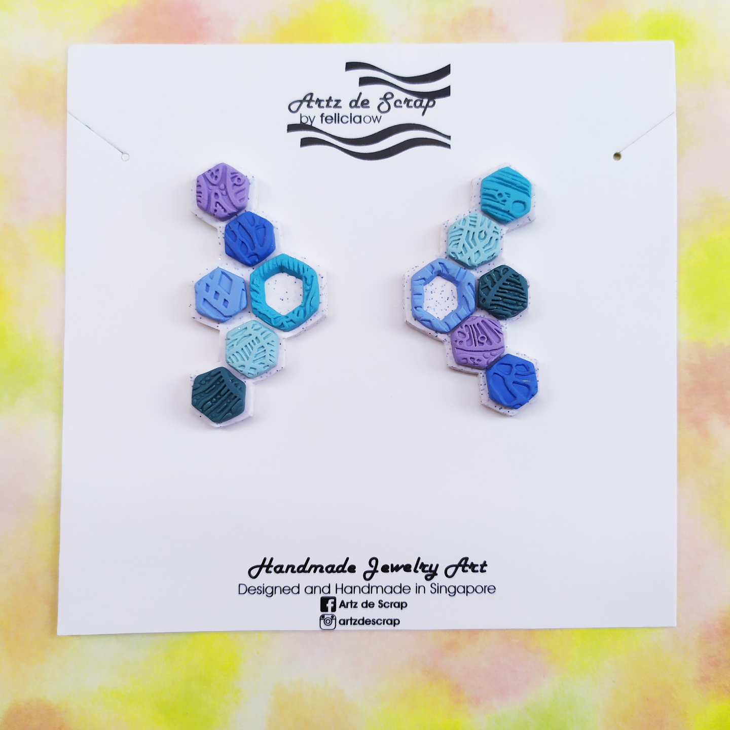 Polygon Playground - Hexagon Statement Studs Earrings - 1