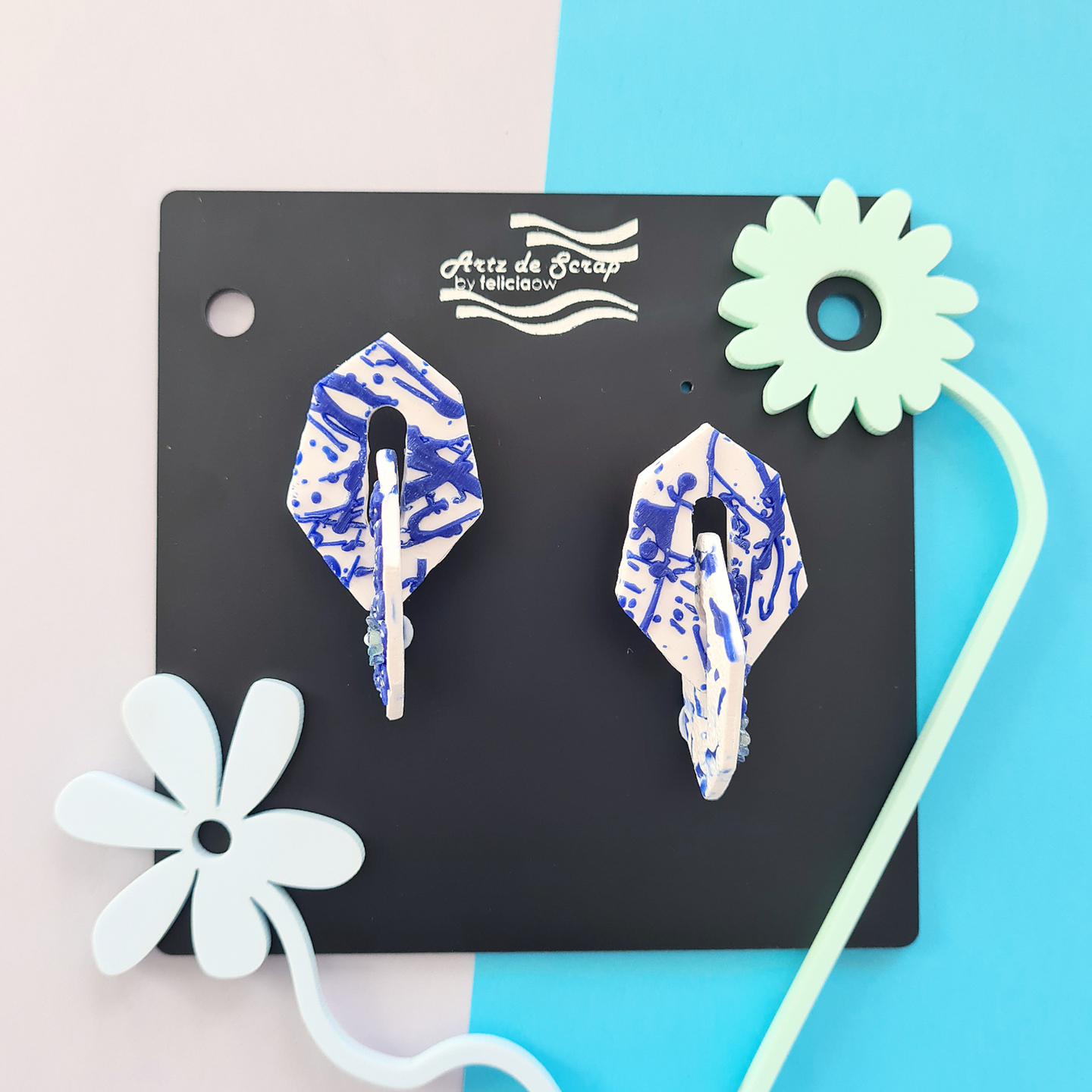 Valentines - Splatter Link Statement Earrings