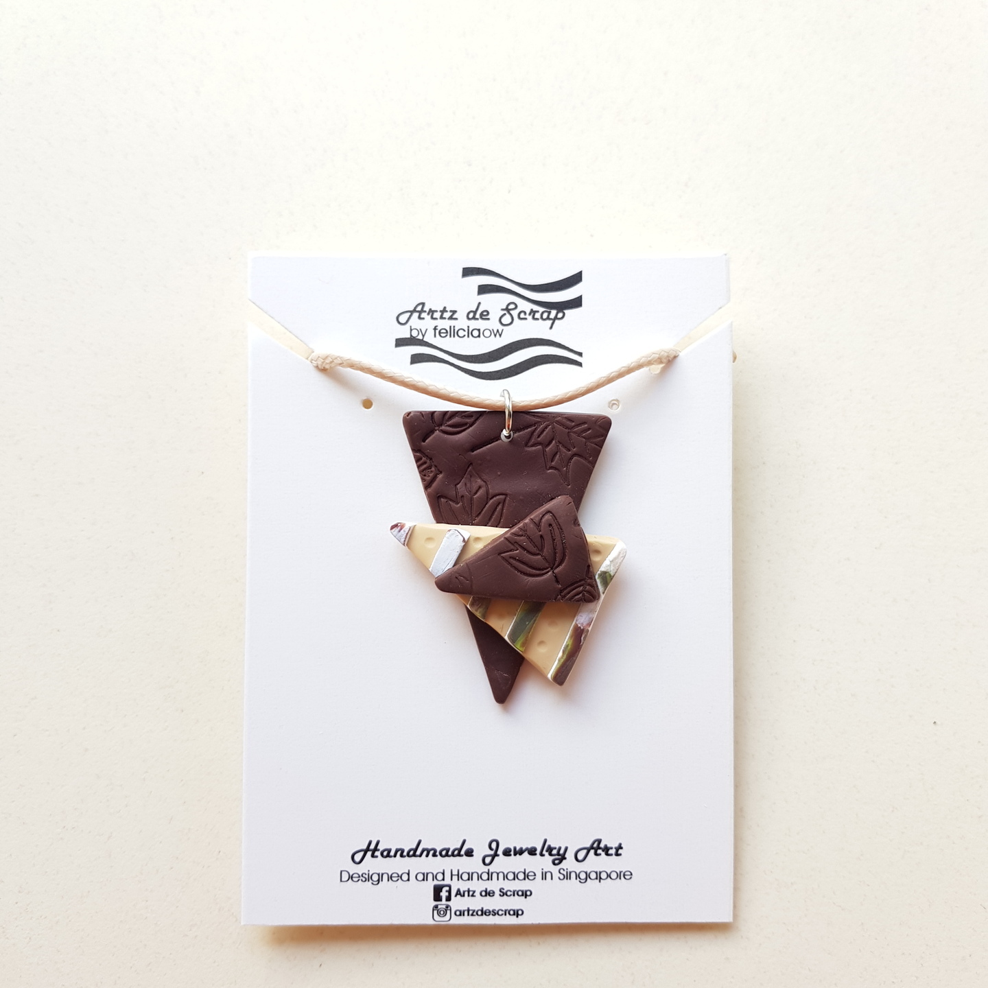 Camouflage - Layered Triangles with Stripes Necklace