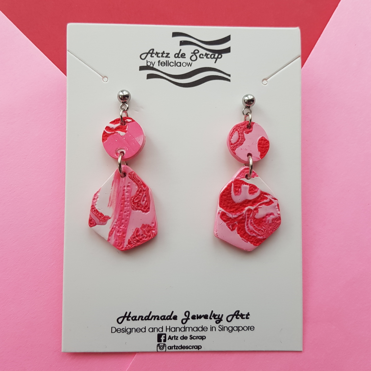 Rosy Pink - Gem Earrings - 2