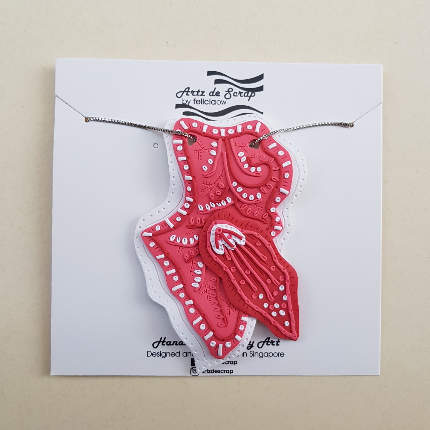 Spring Blossoms - Red and Pink Leaf Petal Statement Necklace