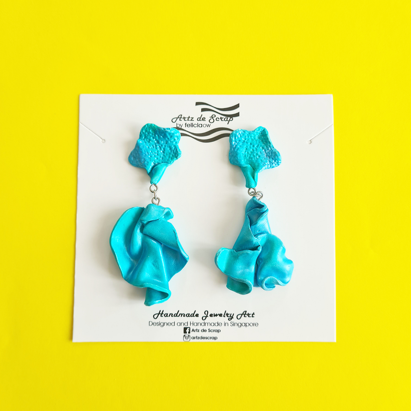Abstract Drapes - Blueish Green Drape Dangles