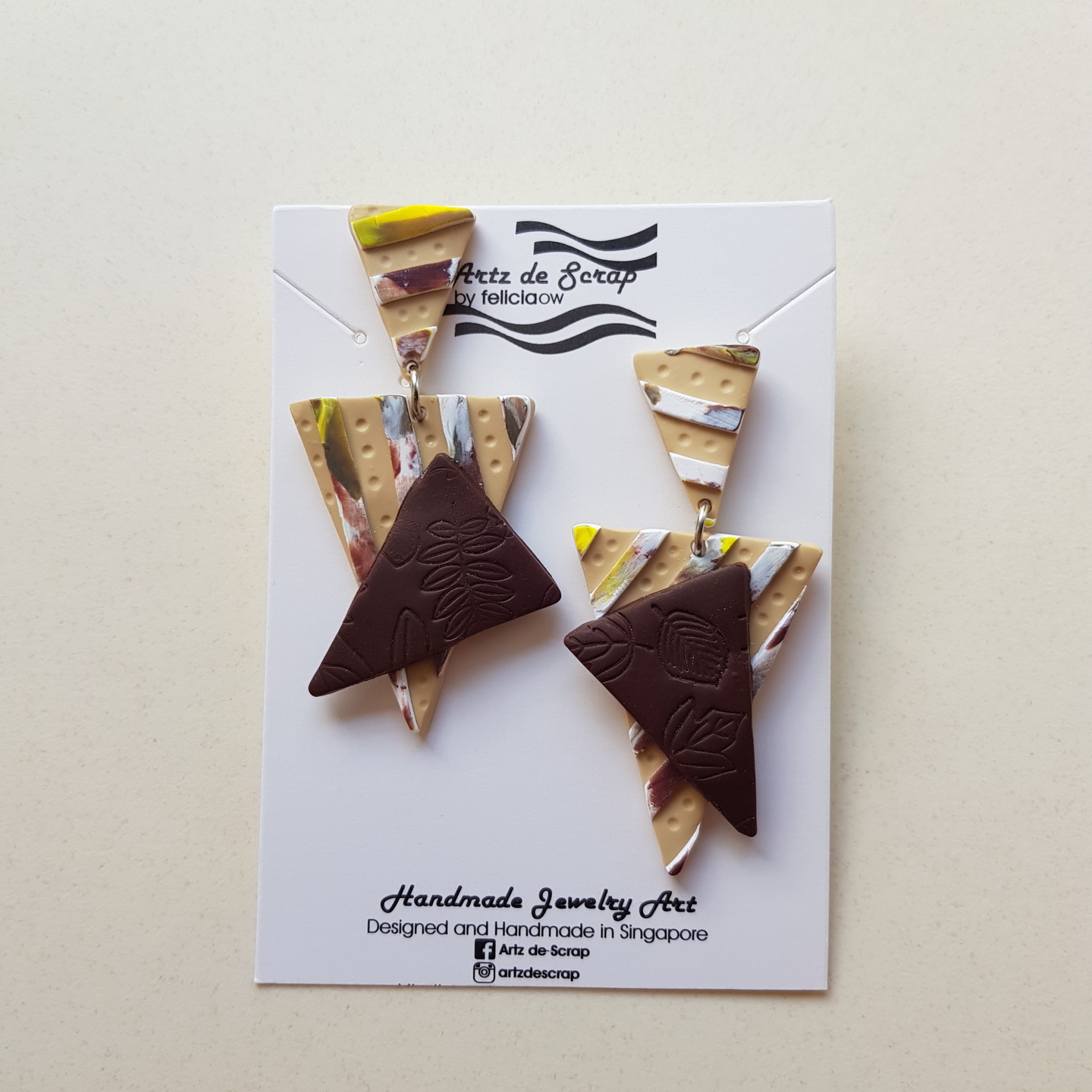 Camouflage - Layered Triangles Earrings