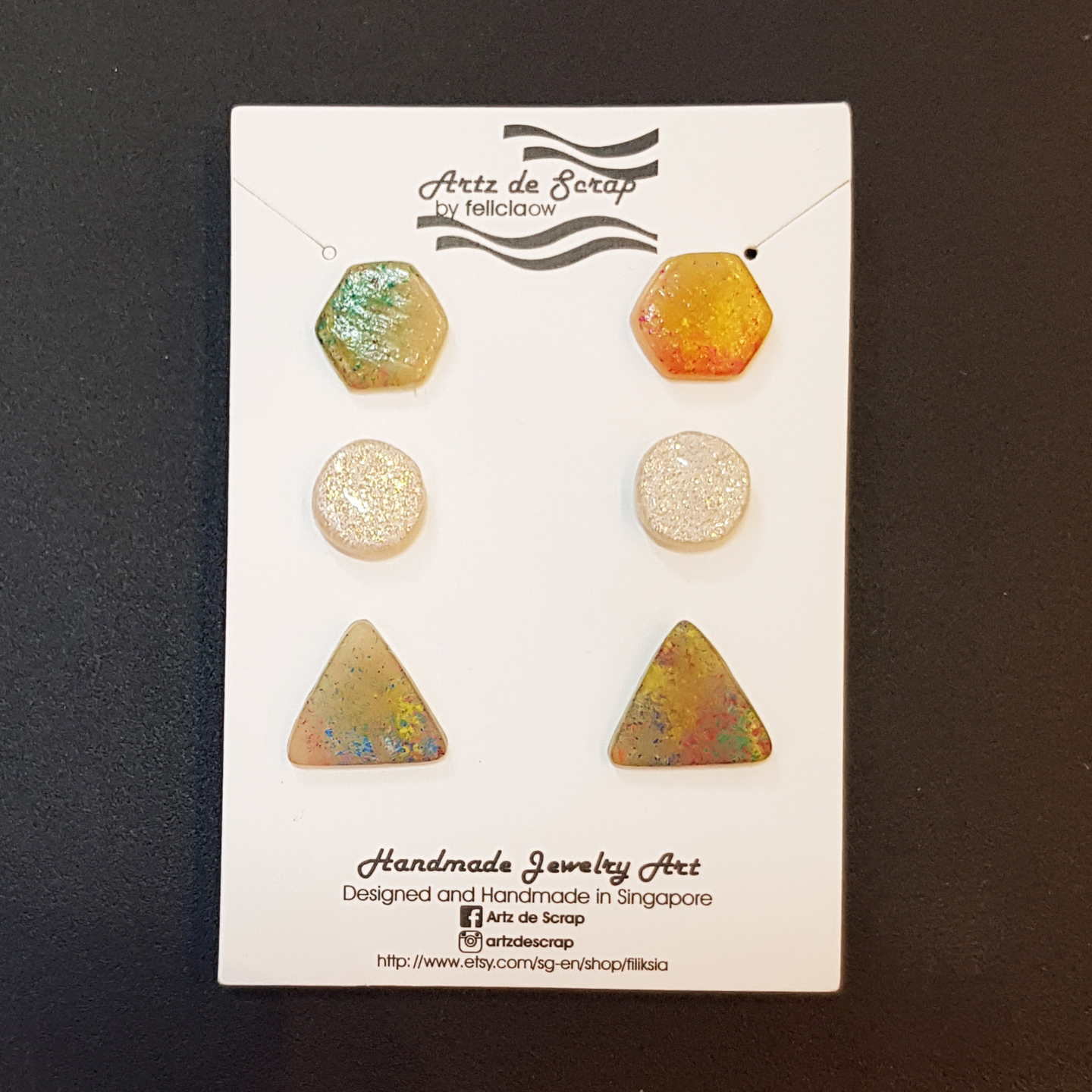 Translucent Colour Pop and Glitter Studs