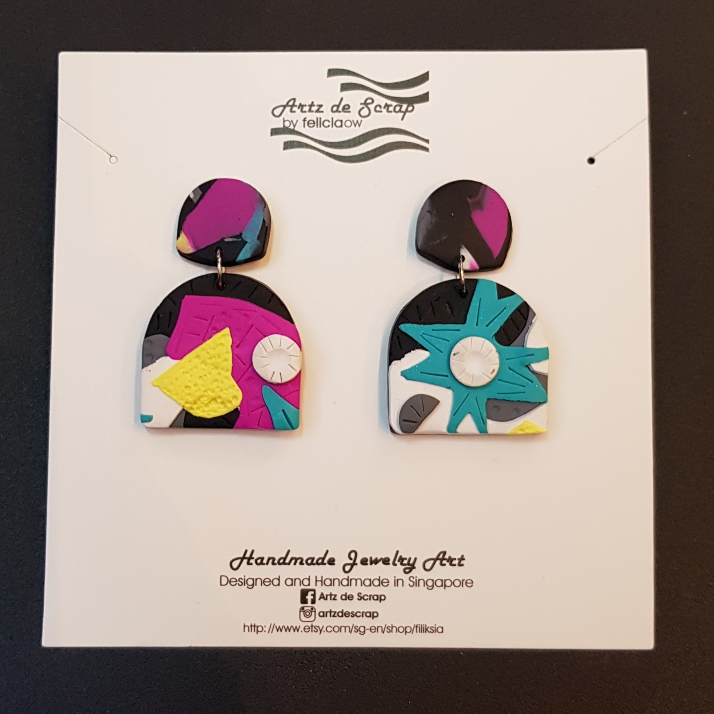 Pop Art - Arch Drop Earrings Large