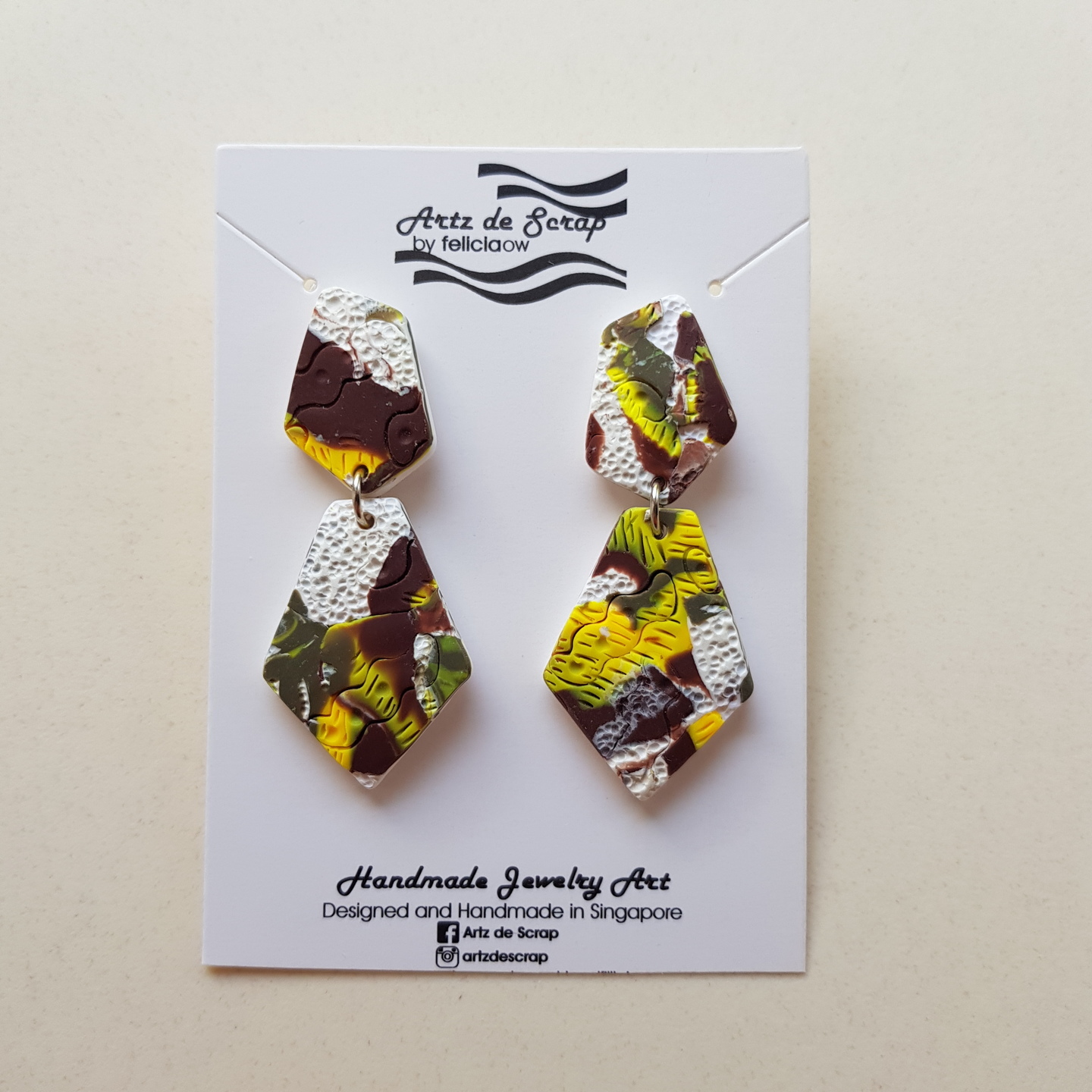 Camouflage - Gem Geometric Earrings - 2