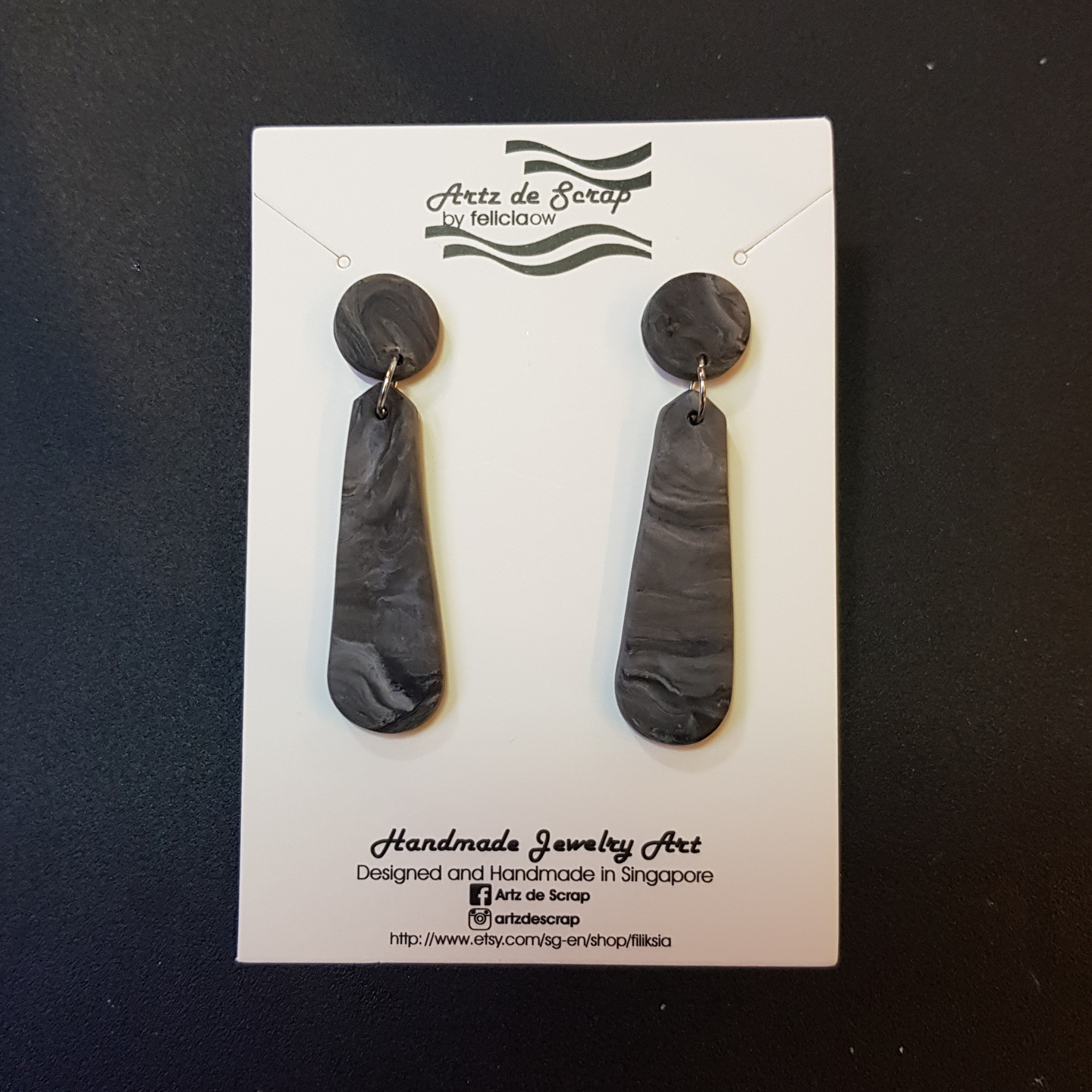 Translucent Marble - Dangle Drop Earrings - 2