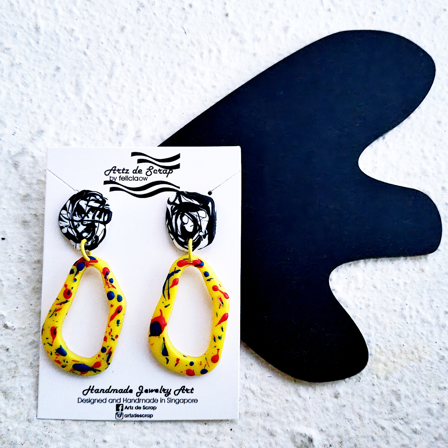 Perfectly Imperfect - Yellow Statement Organic Dangle Earrings - 1