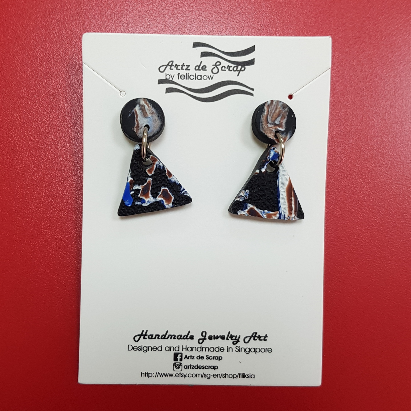 Textured Terrain - Dangle Triangle Earrings