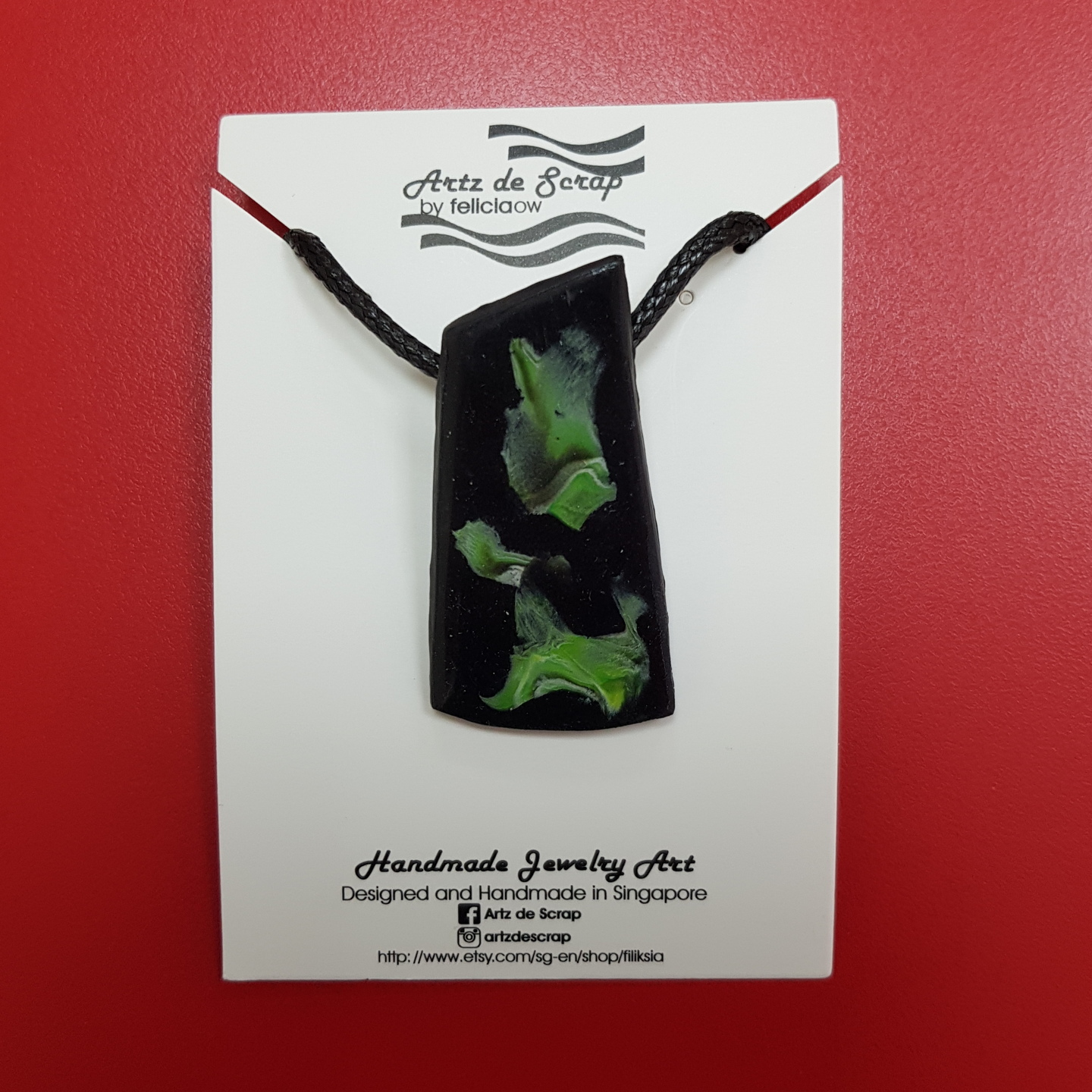 Dark Jade - Trapezium Necklace