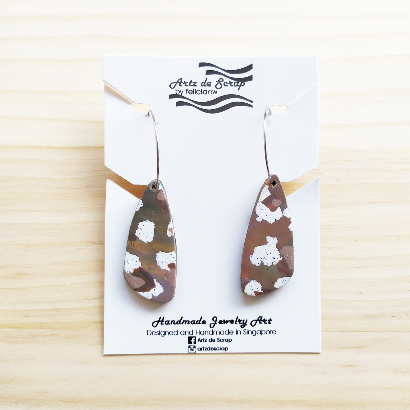 Terrazzo and Marble - Double-Sided Hoop Earrings