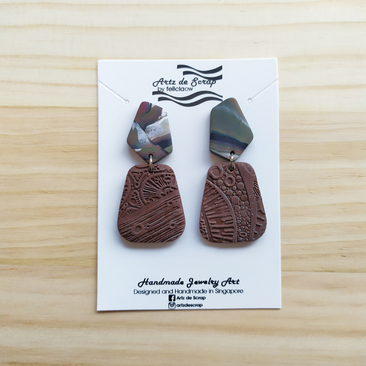 Terrazzo and Marble - Trapezoid Gem Earrings