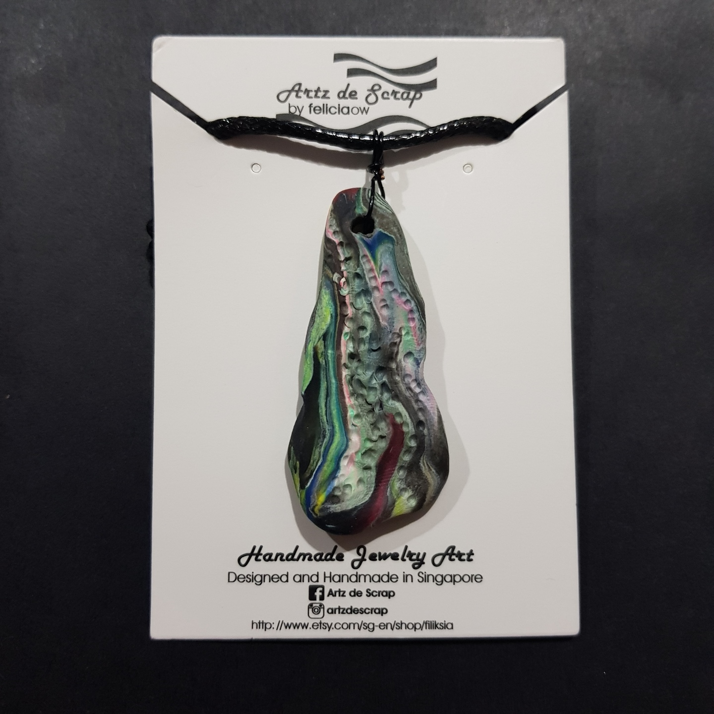 Coral Stone 2-sided Necklace