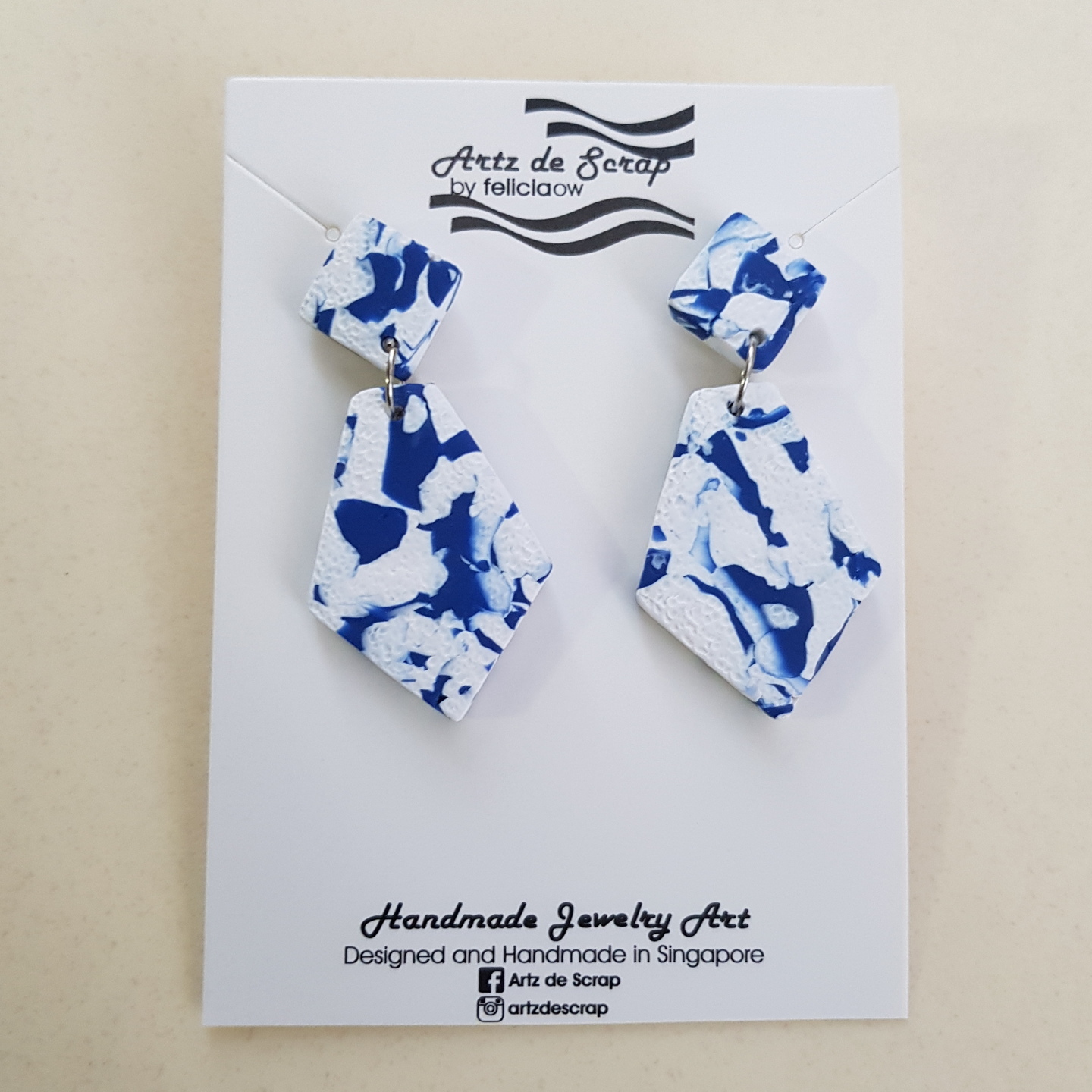 Spring Blossoms - Marbled Geometric Earrings