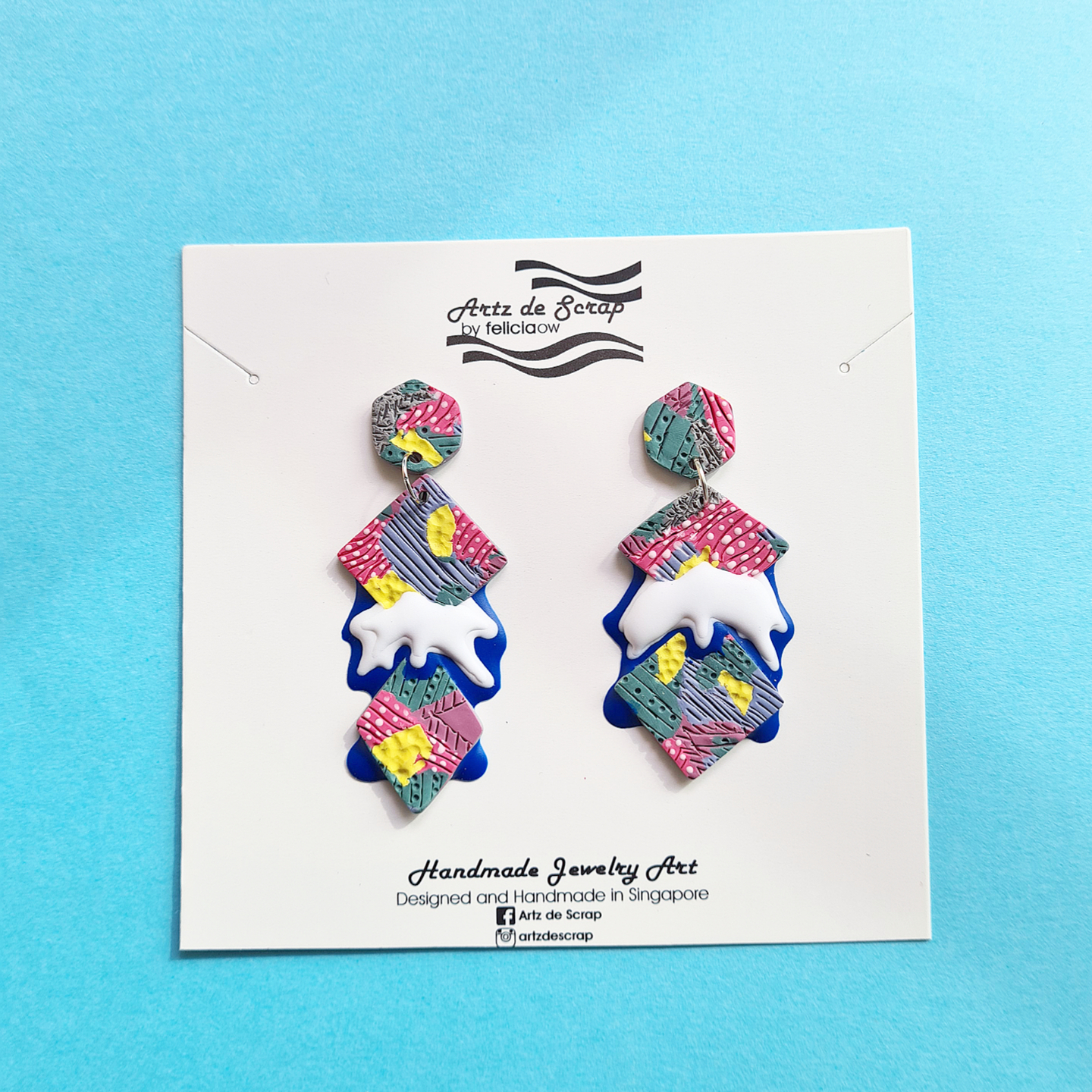 Texture and Blobs - Geometric Dangle Earrings