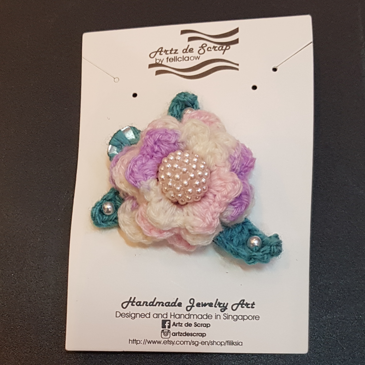 Crochet Flower Hairclip Small
