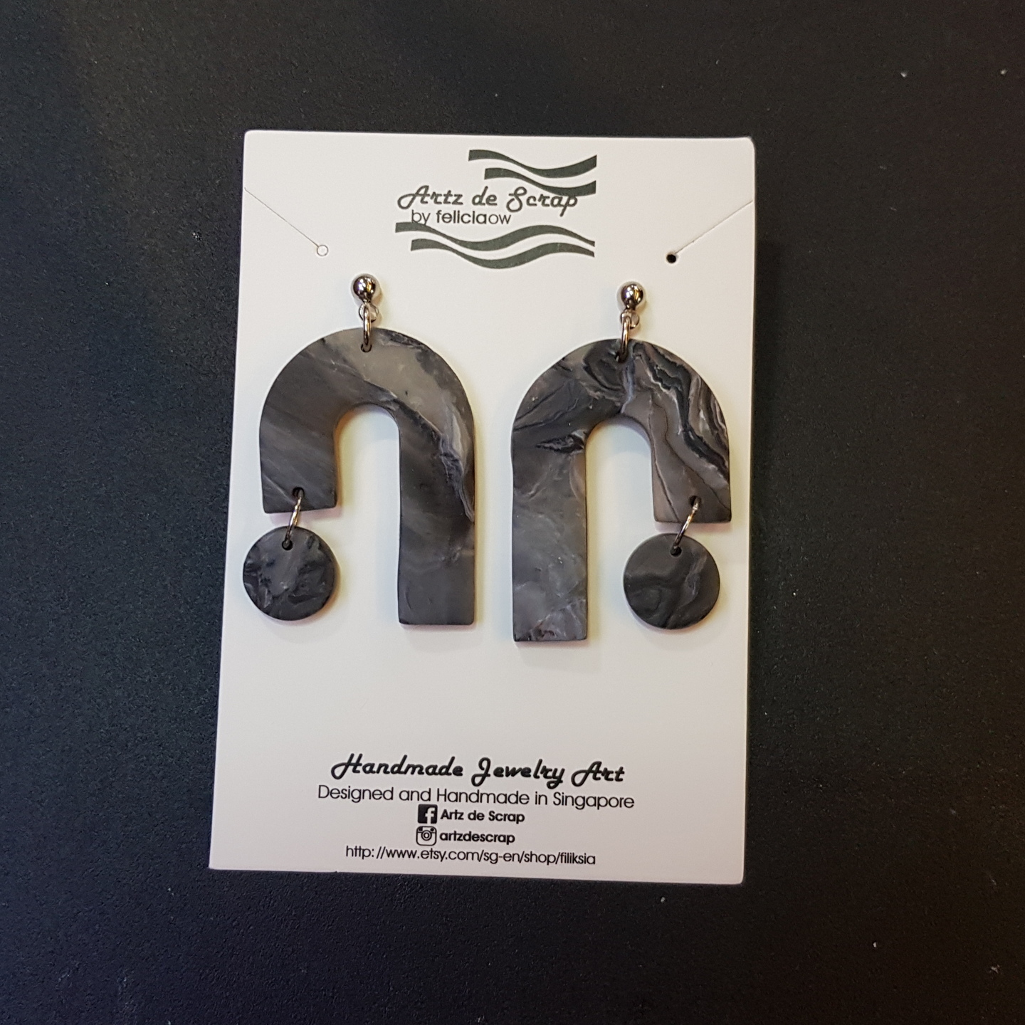Translucent Marble - Cane Dangle Earrings
