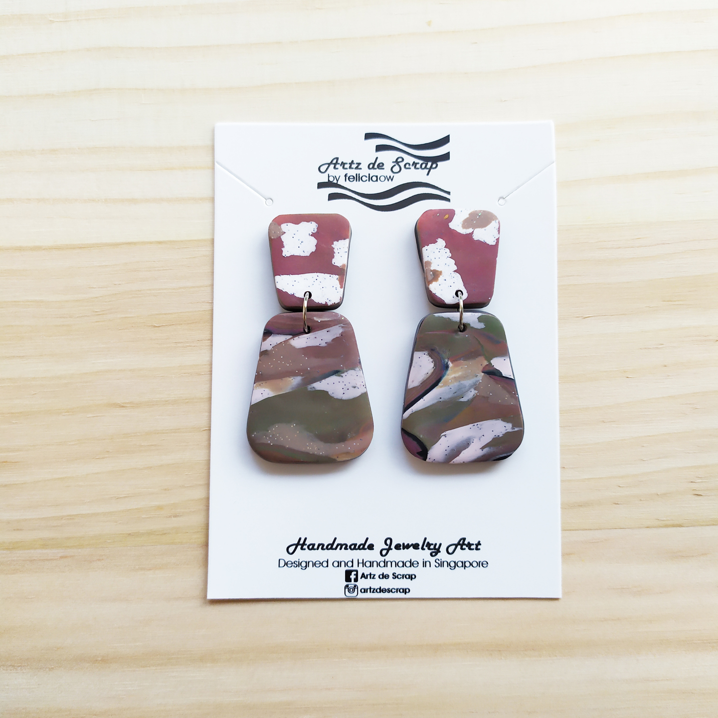 Terrazzo and Marble - Double Trapezoid Earrings